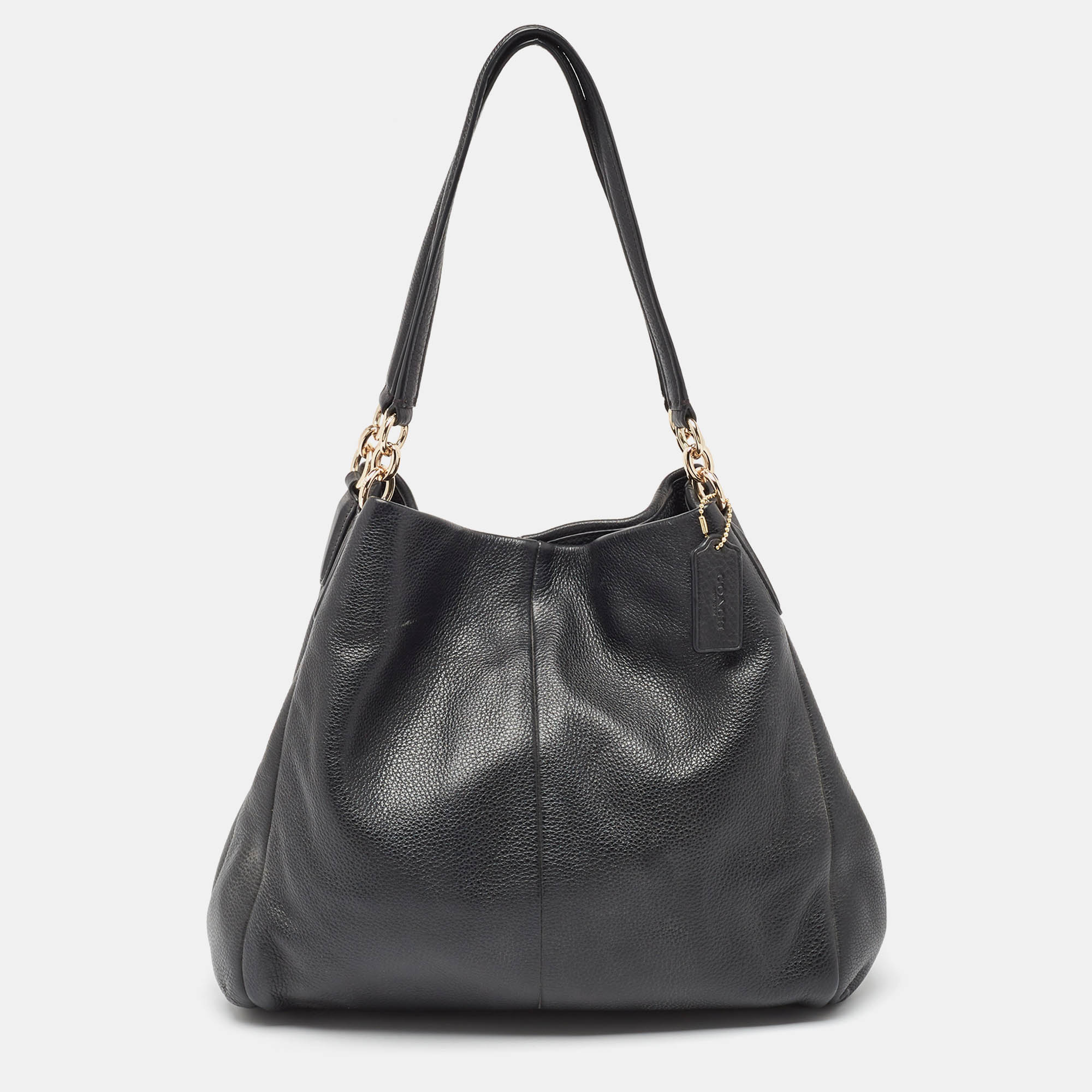 Coach black leather phoebe madison shoulder bag