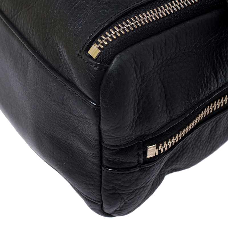 Cole Haan Black Leather Front Pocket Satchel