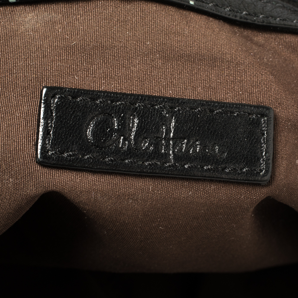 Cole Haan Black Woven Leather Flap Shoulder Bag