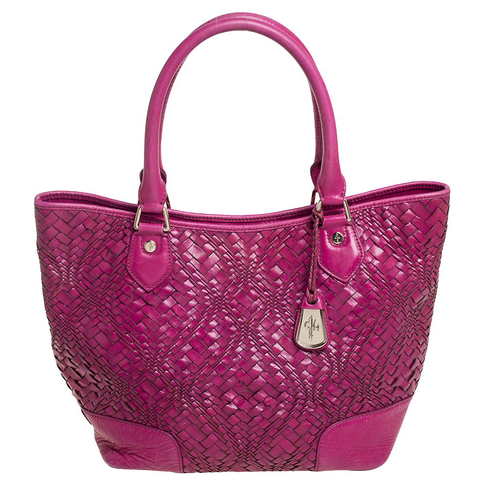 

Cole Haan Majenta Woven Leather Tote, Pink