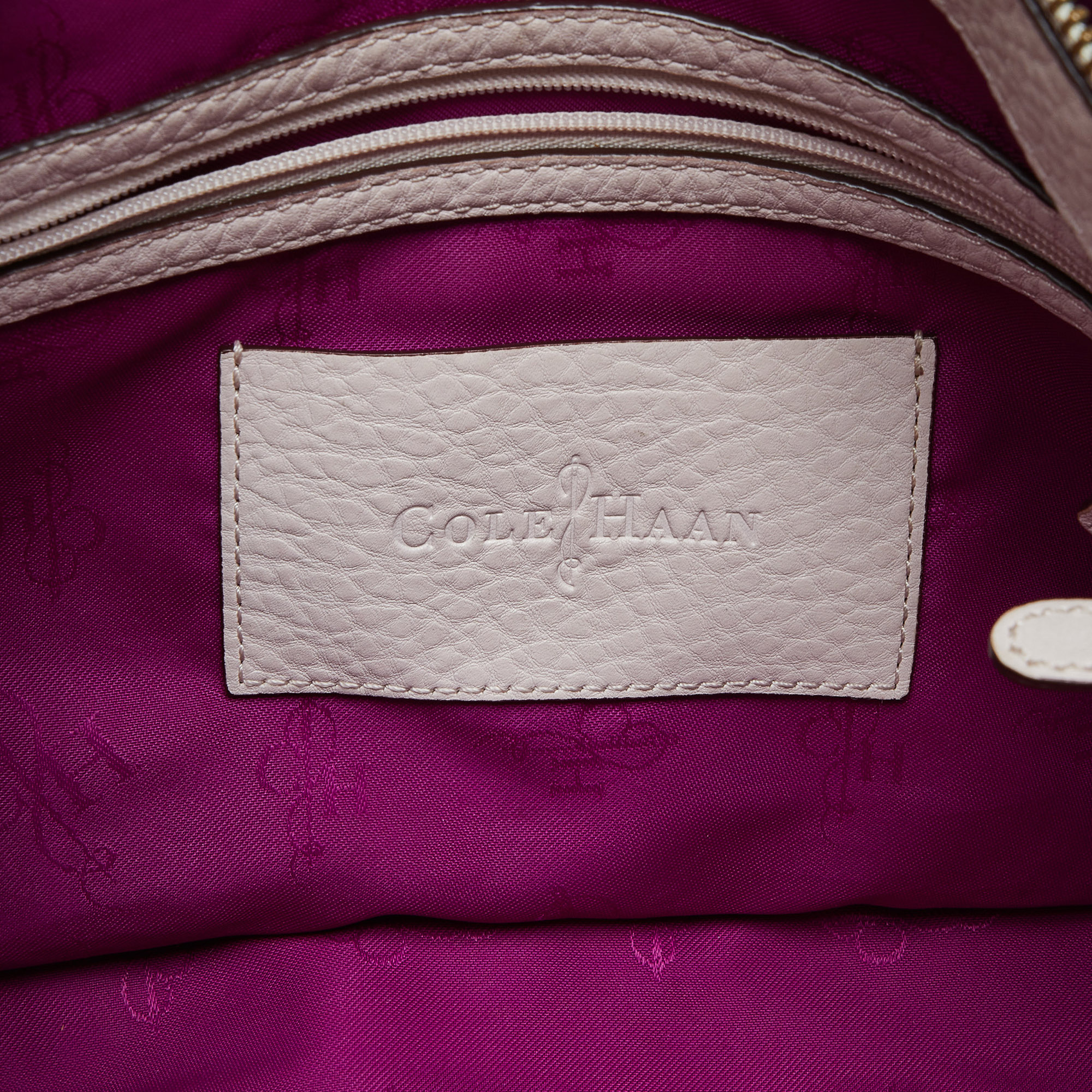Cole Haan Pink Pebbled Leather Tote