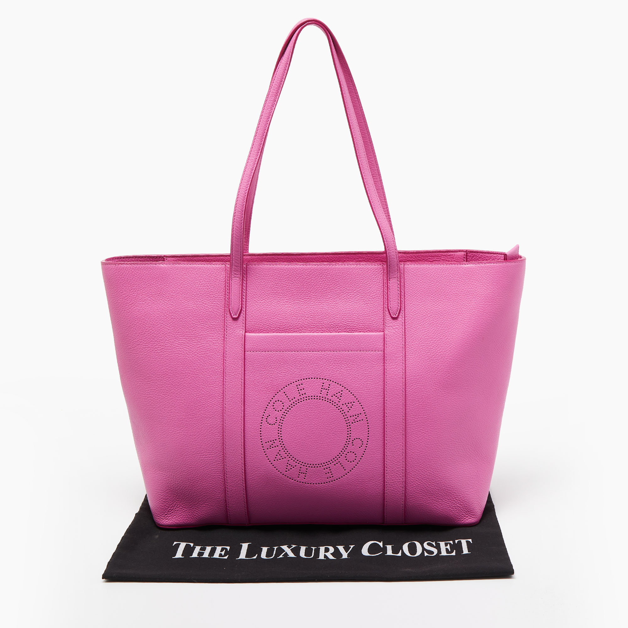Cole Haan Pink Leather Zip Shopper Tote