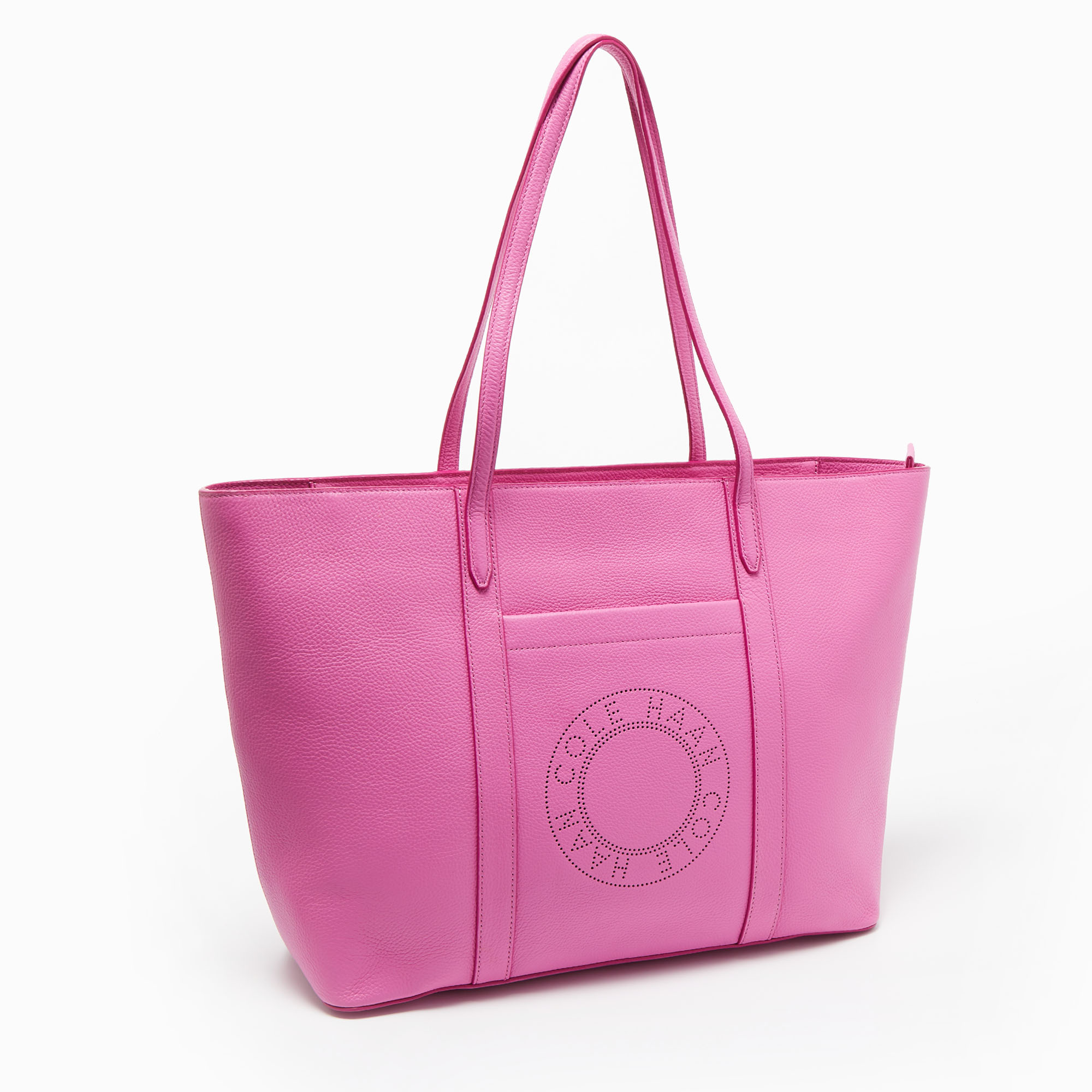 Cole Haan Pink Leather Zip Shopper Tote