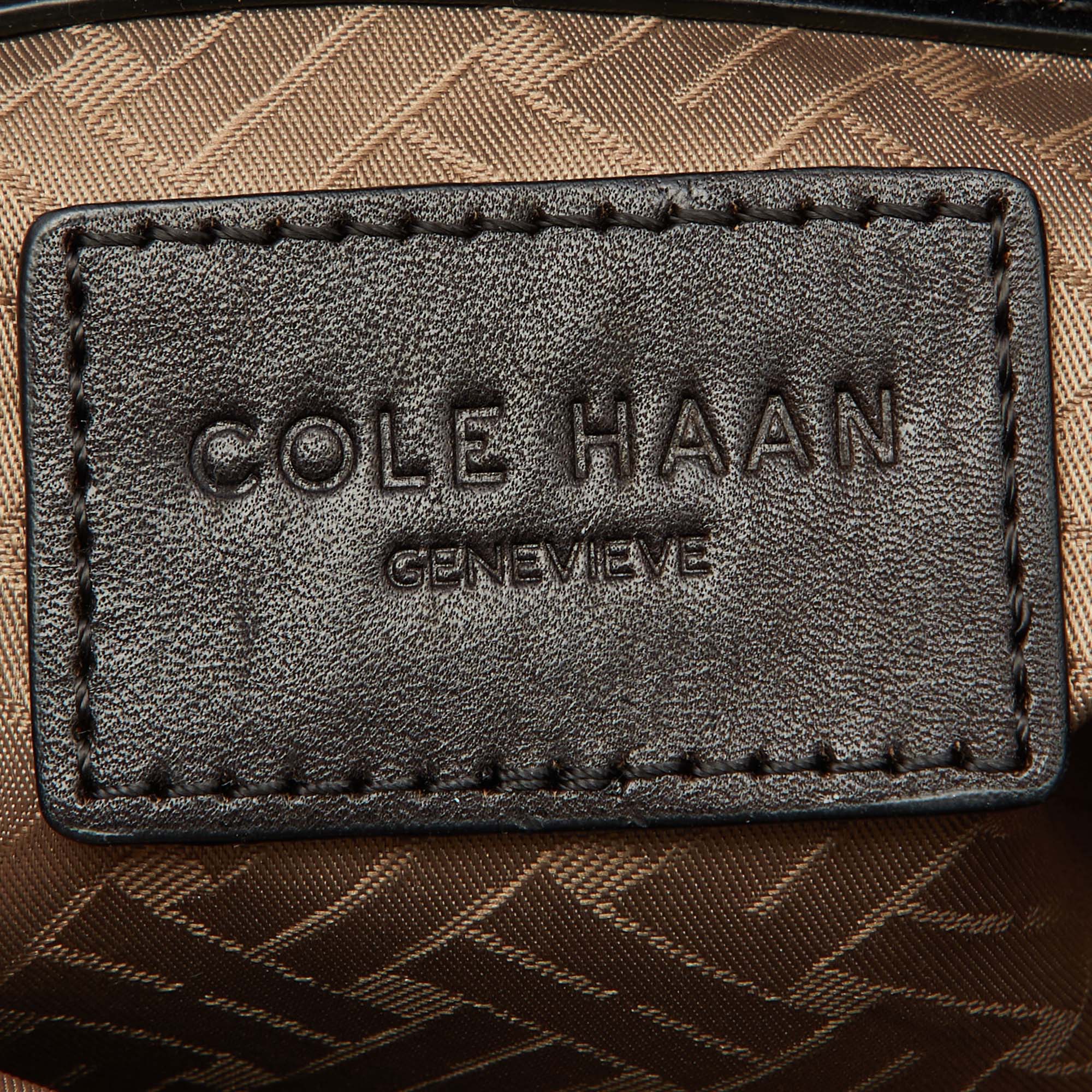 Cole Haan Black Woven Leather Satchel