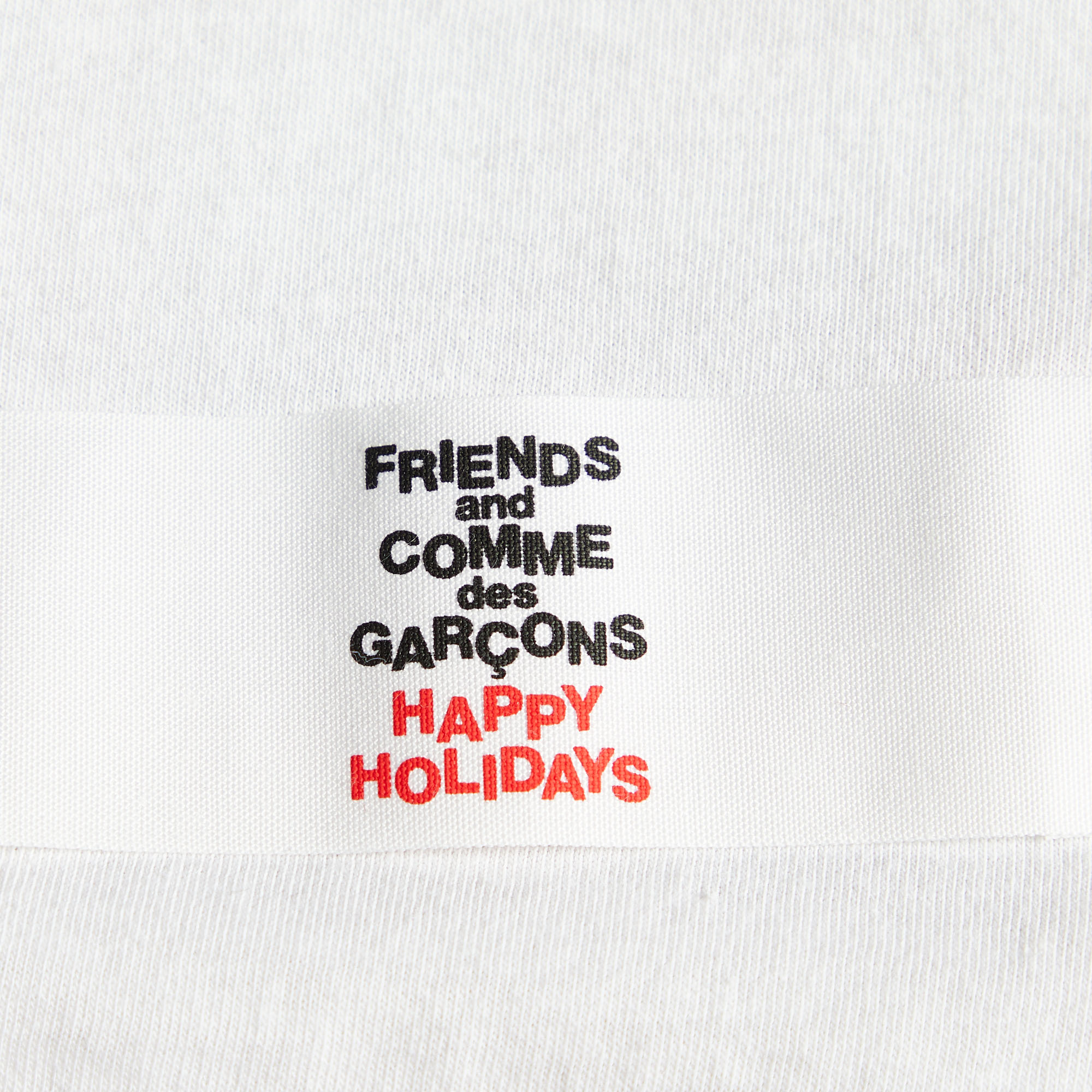 Friends & Comme Des Garçons Happy Holidays White Printed Cotton Knit T-Shirt Dress S