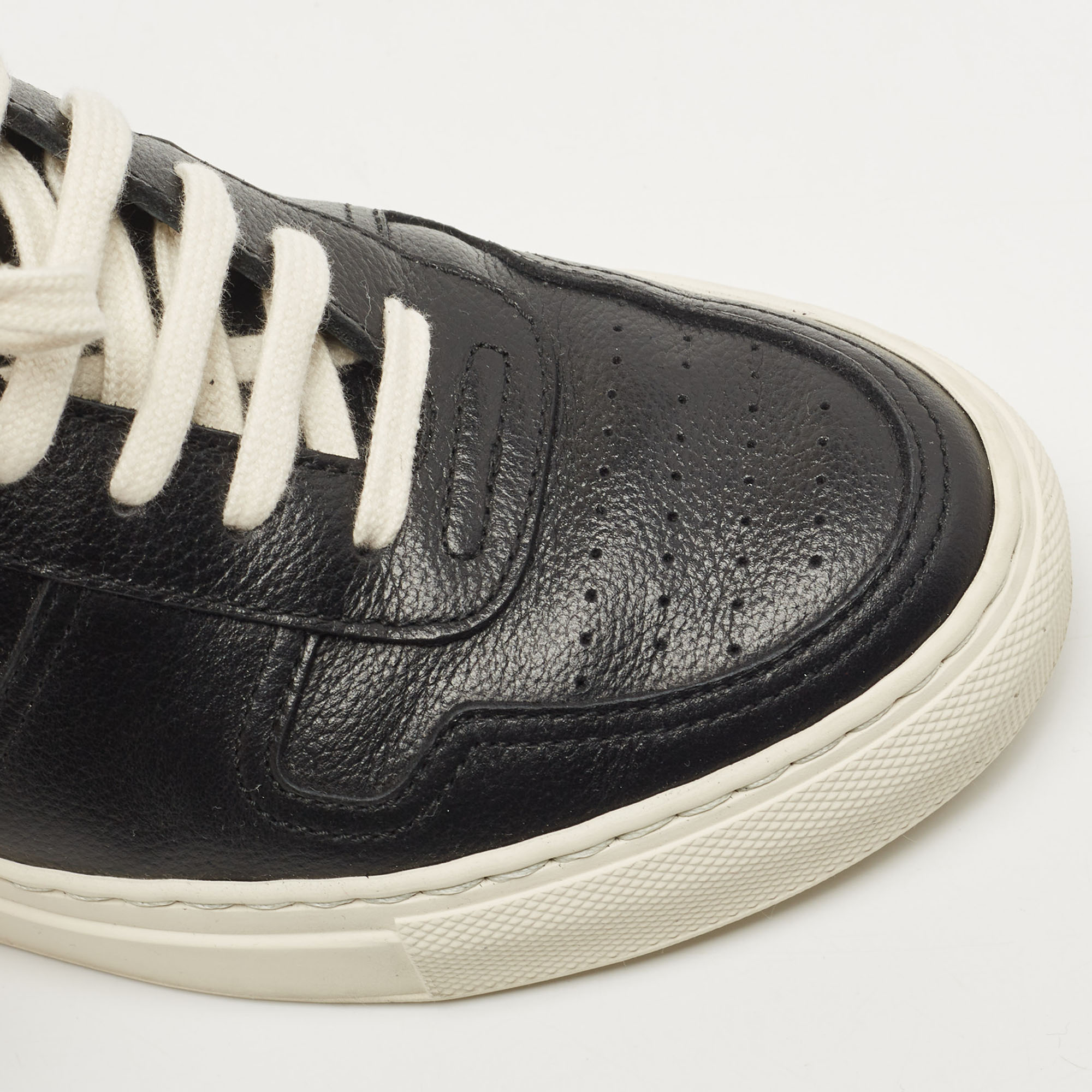 Common Projects Black Leather Bumby Low Top Sneakers Size 35
