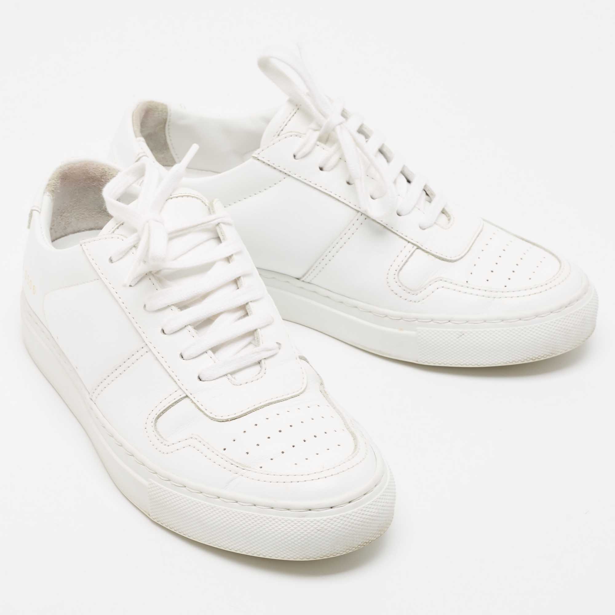 Common Projects White Leather BBall Sneakers Size 35