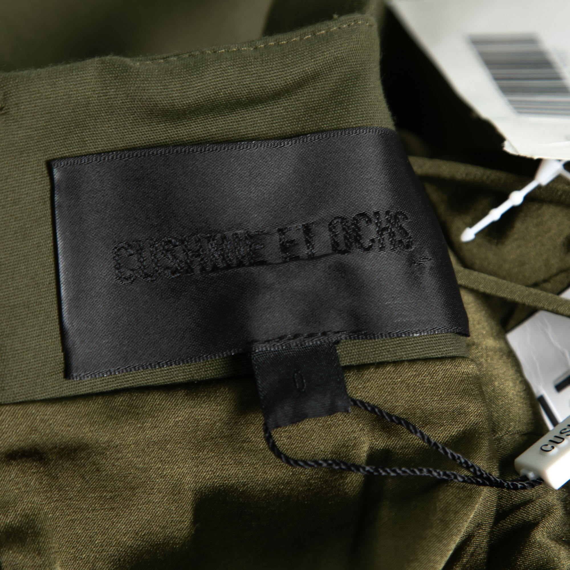 Cushnie Et Ochs Safari Green Stretch Cotton Keyhole Detail Mini Dress XS