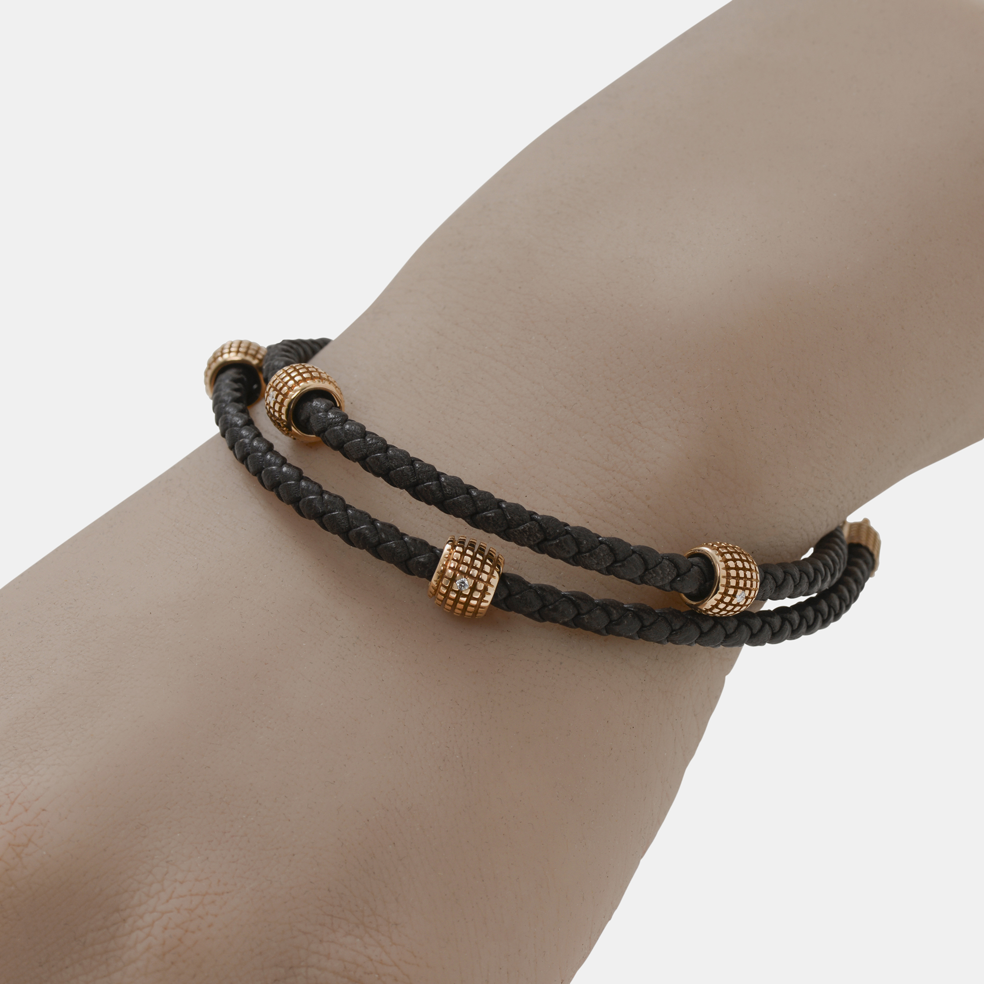 Damiani Versatile Leather and 18K Rose Gold Diamond Wrap Necklace & Bracelet
Damiani Versatile Leather and 18K Rose Gold Diamond Wrap Necklace & Bracelet