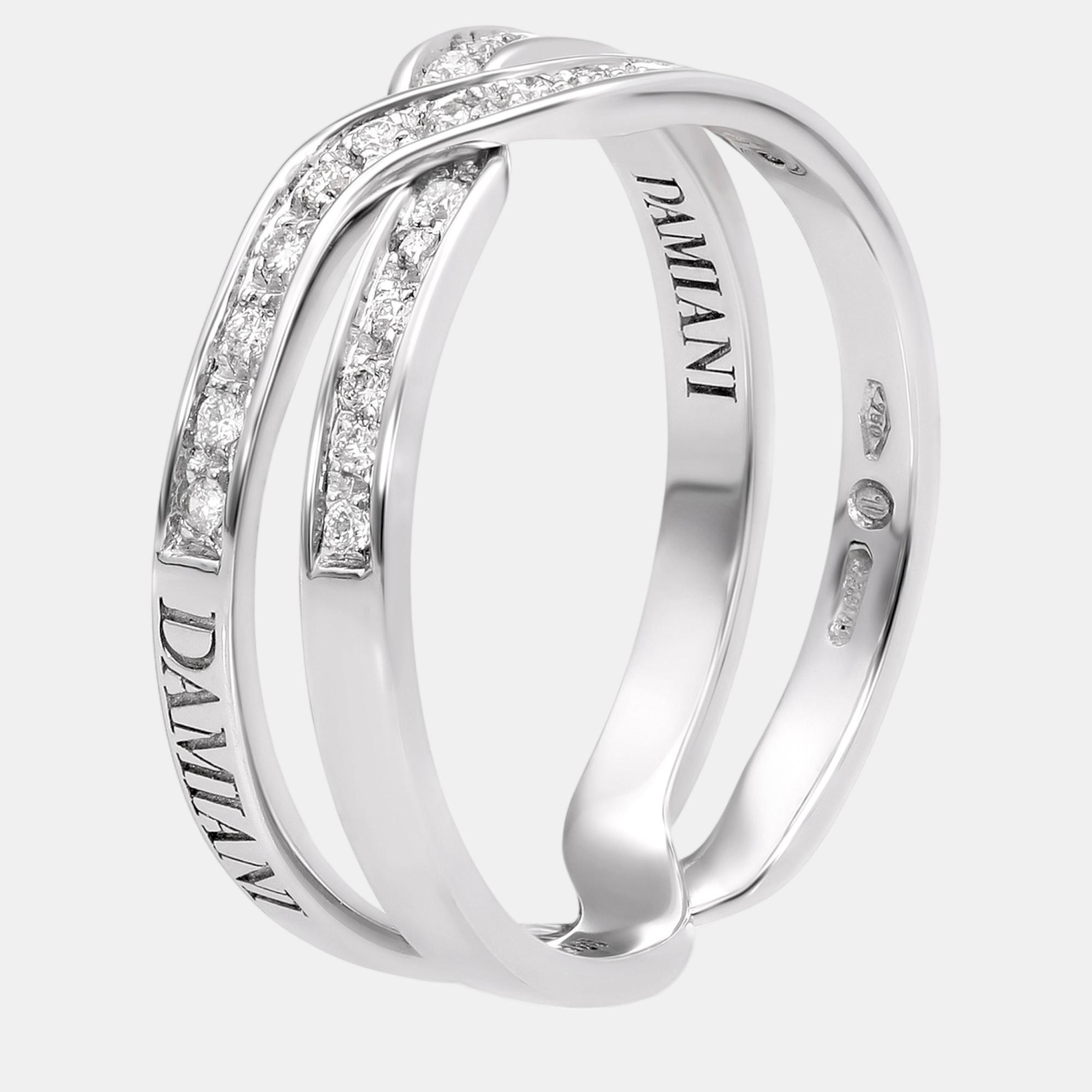 Damiani 18k white gold, diamond band ring