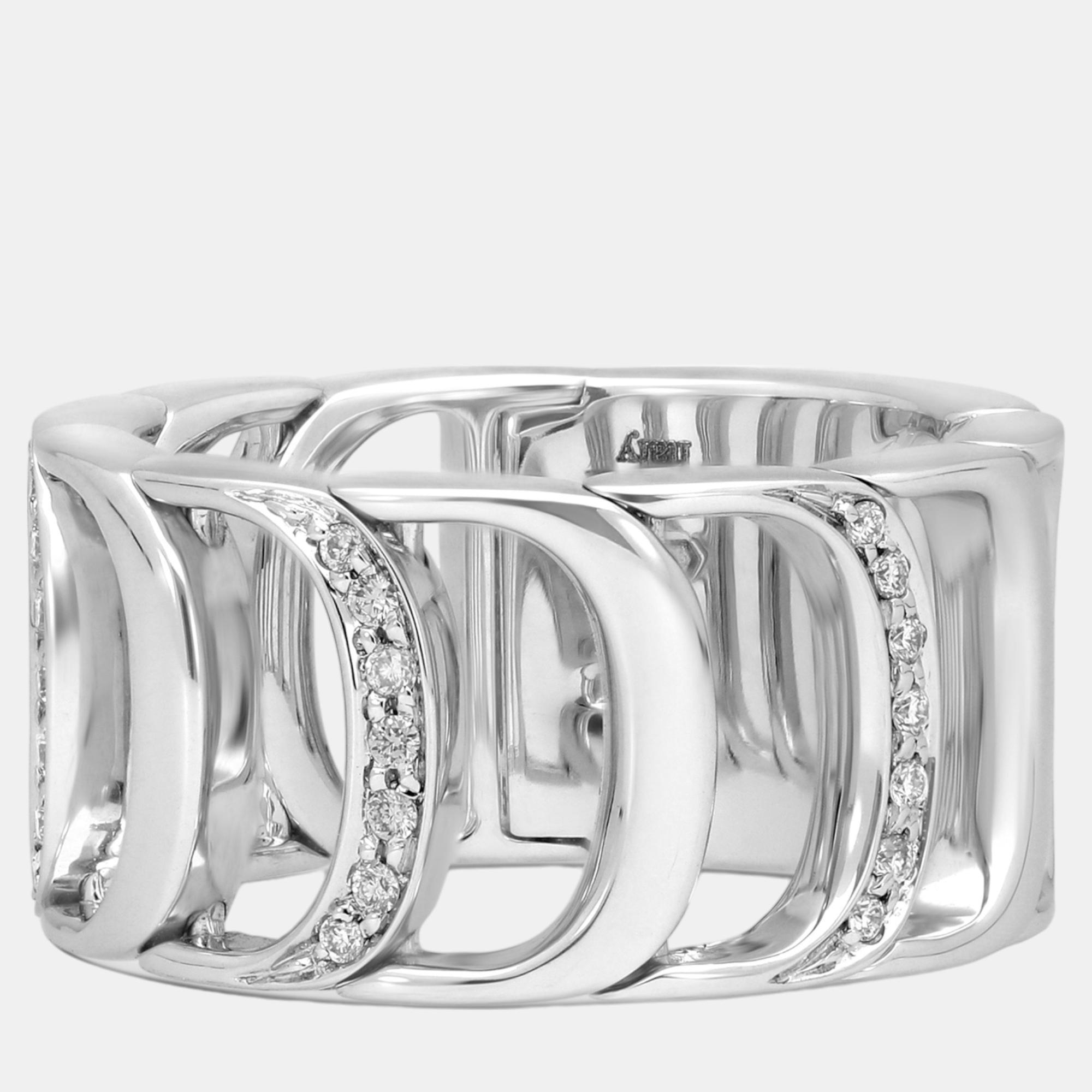 Damiani 18k white gold, diamond band ring