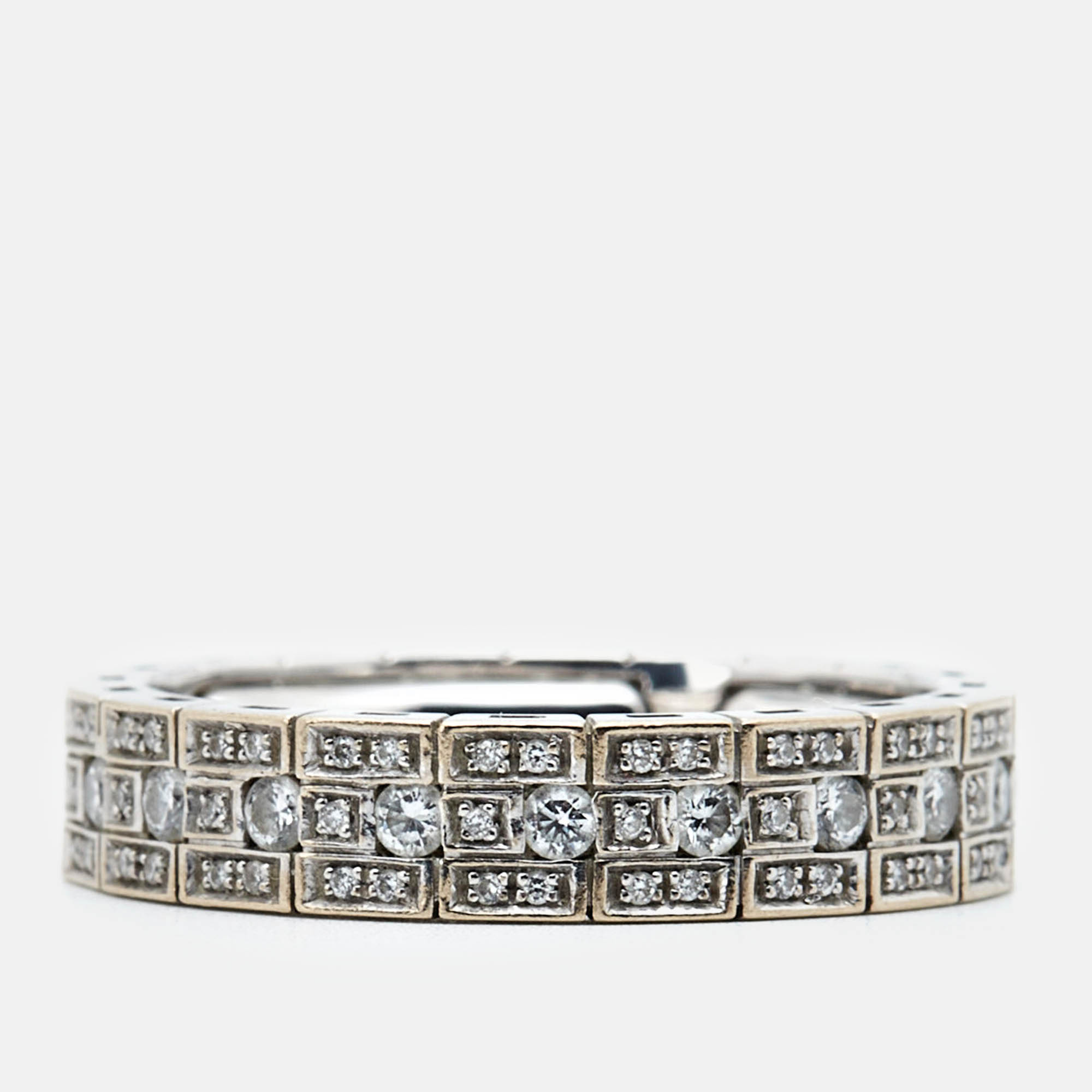 Damiani Belle Epoque Diamonds 18k White Gold Ring Size 62