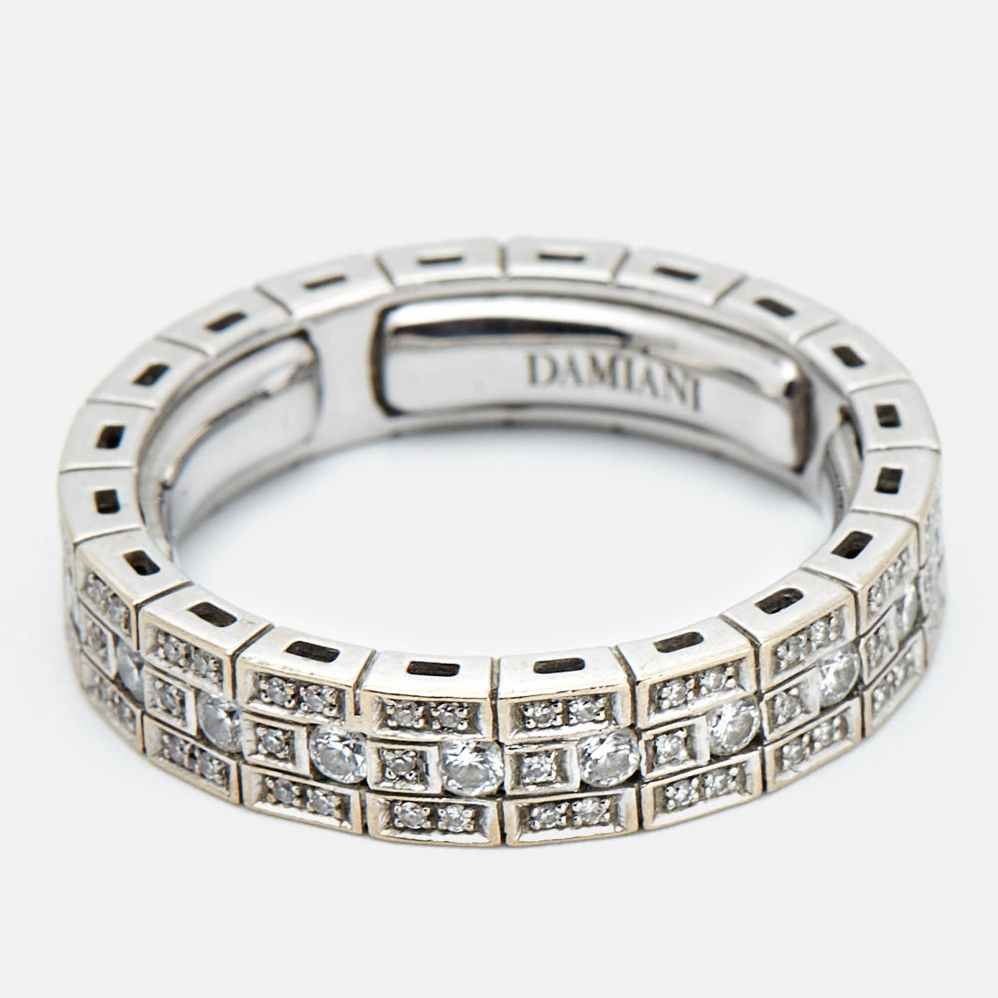 Damiani Belle Epoque Diamonds 18k White Gold Ring Size 62