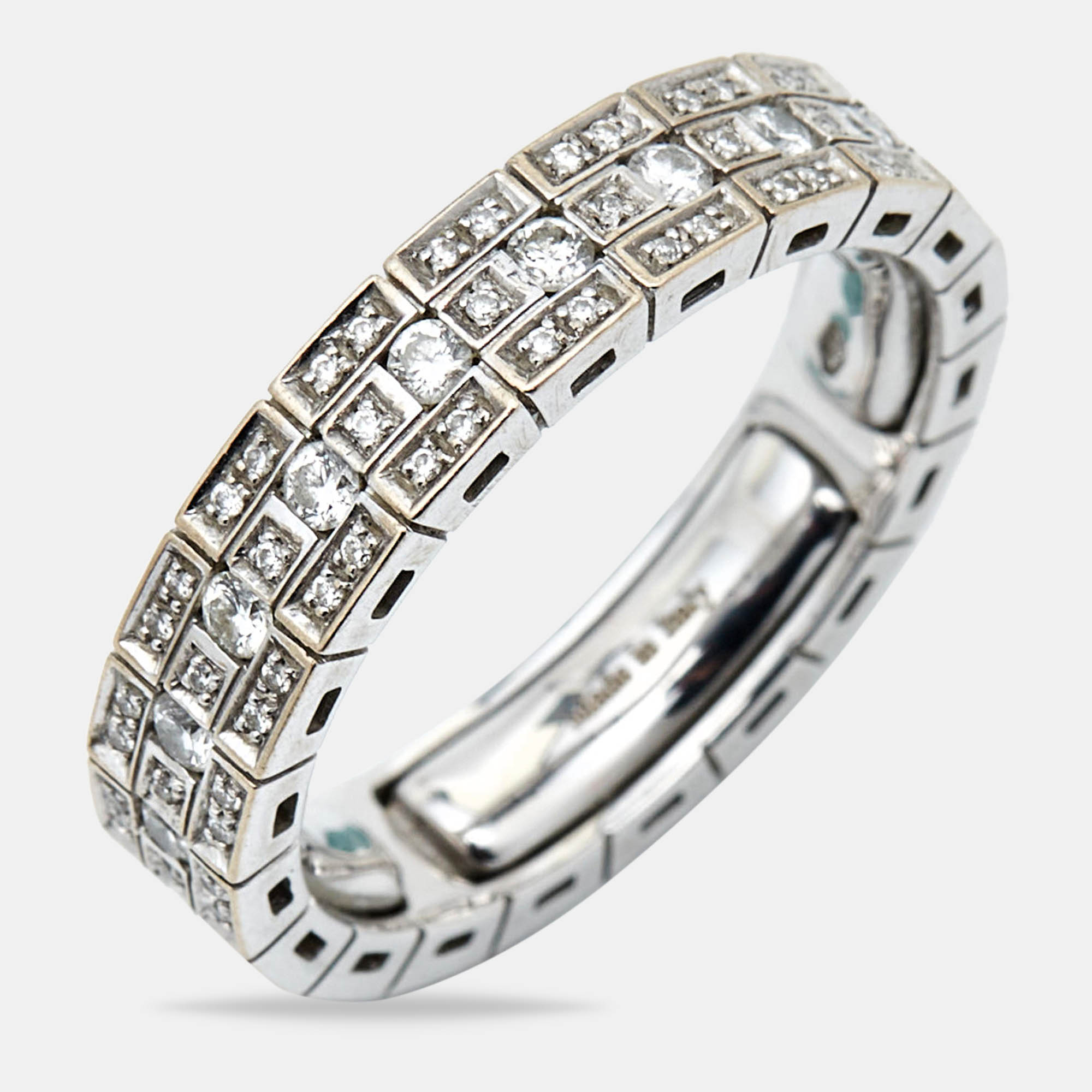 Damiani Belle Epoque Diamonds 18k White Gold Ring Size 62