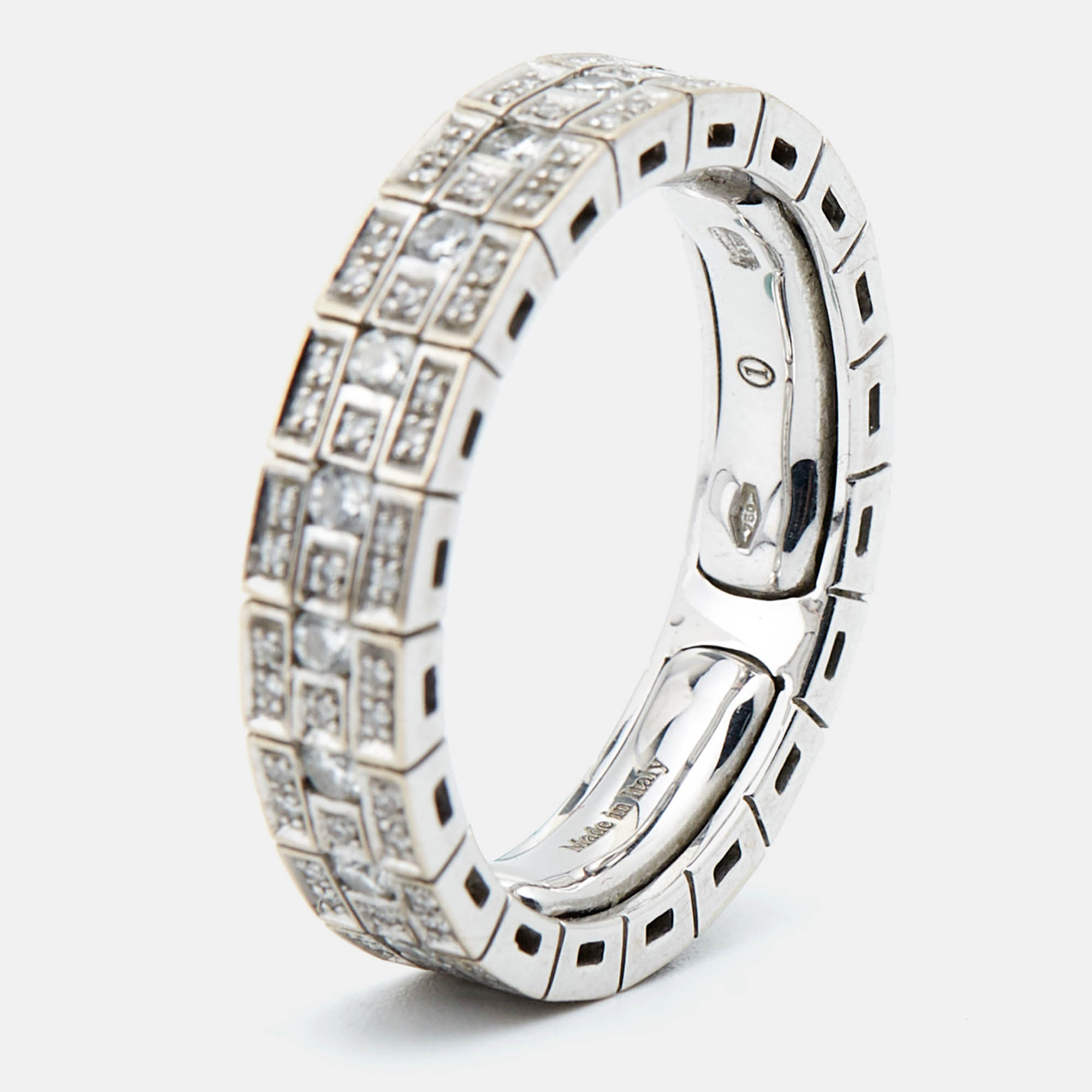 Damiani Belle Epoque Diamonds 18k White Gold Ring Size 62