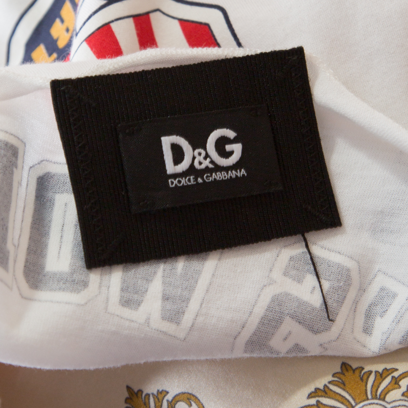 D & G Multicolor Printed Mixed Media Shoulder Tie Detail Tank Top M