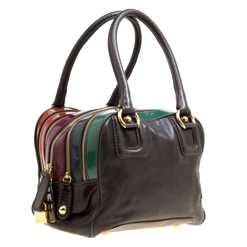 D&G Multicolor Leather Lily Bowler Bag