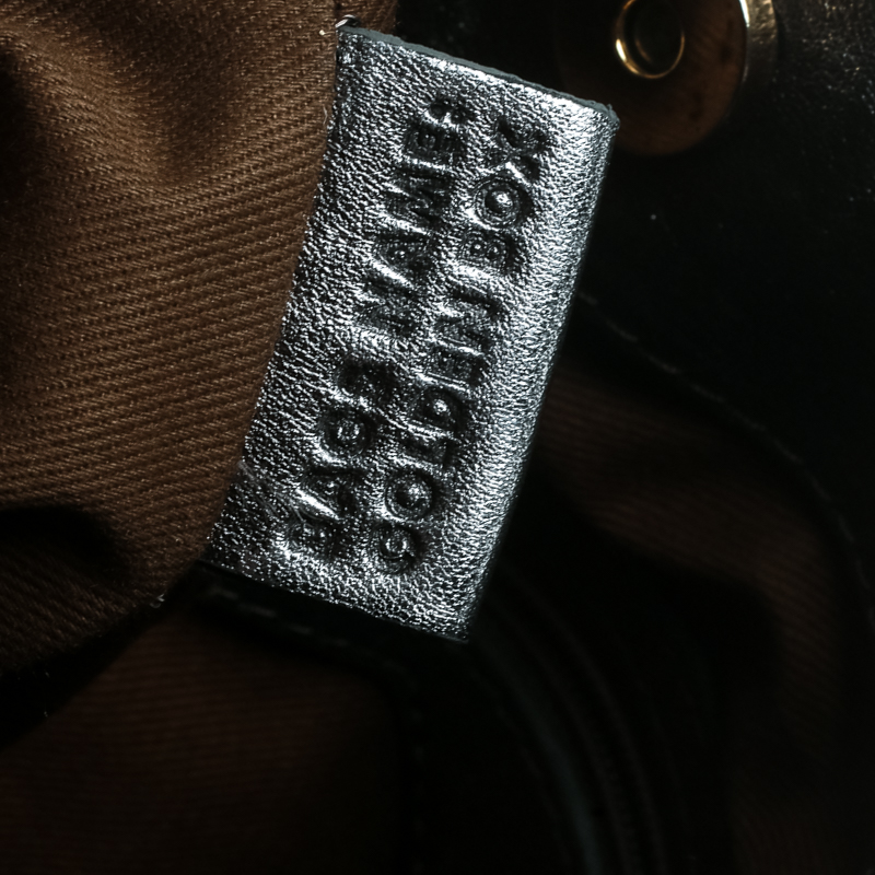 D&G Metallic Grey Leather Golden Box Messenger Bag