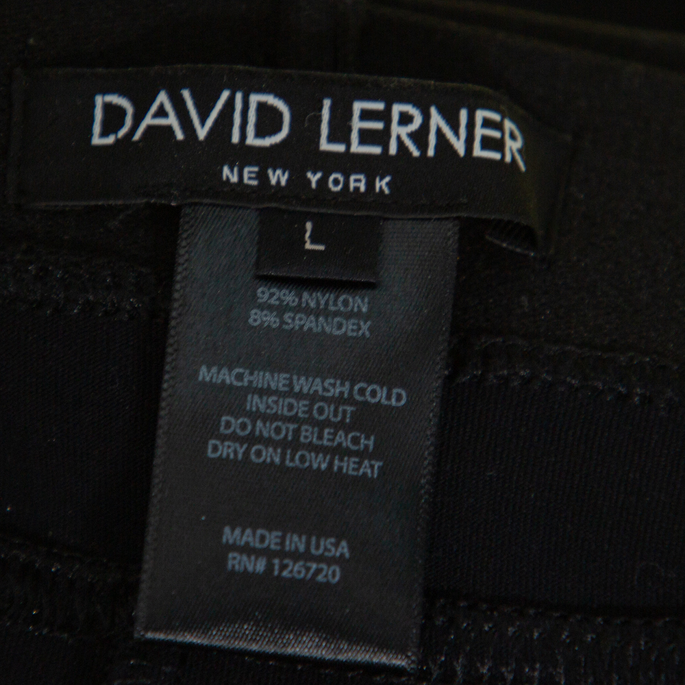 David Lerner Metallic Coated Knit Leggings L