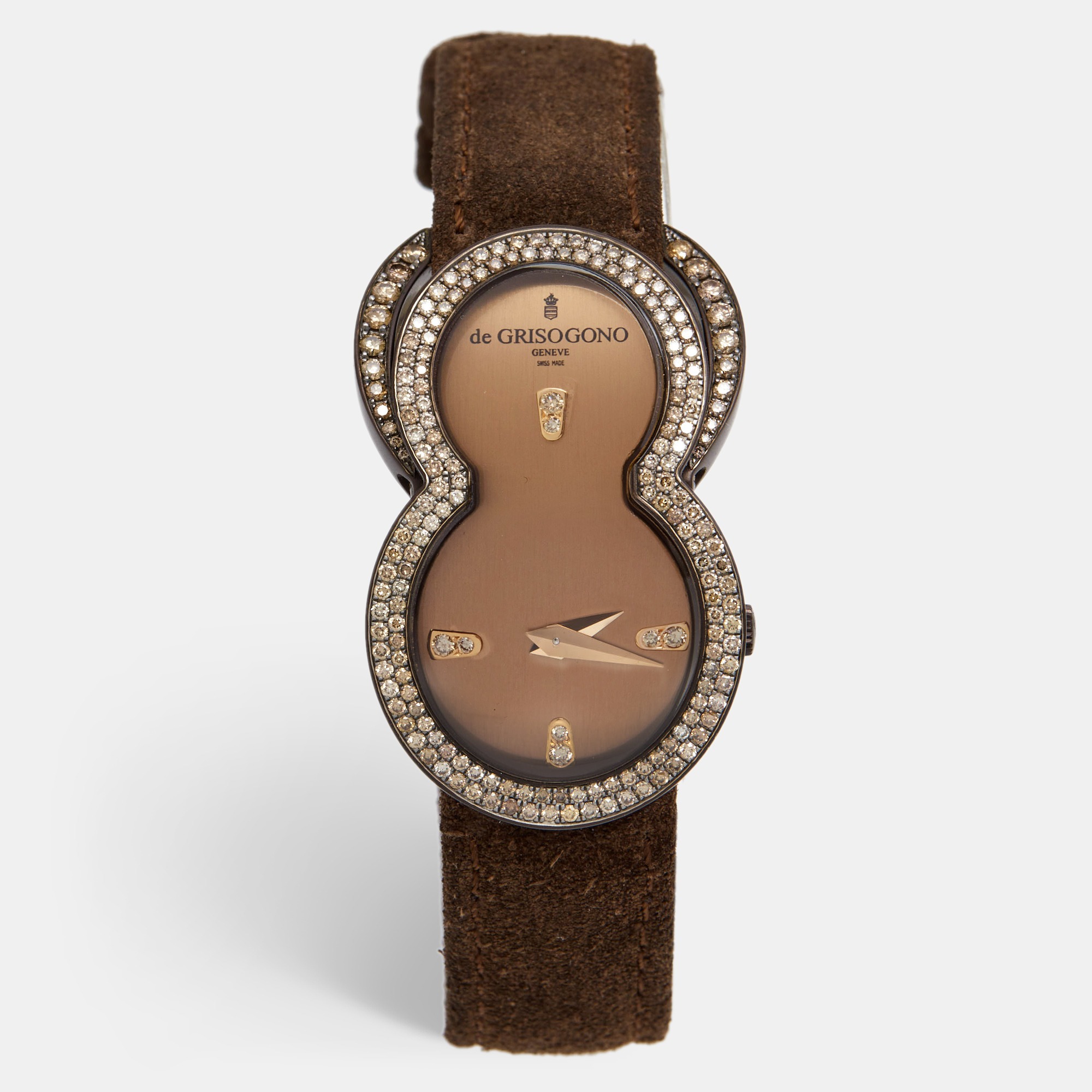 De Grisogono Brown PVD Coated18K Rose Gold Leather Be Eight S05 Women's Wristwatch
De Grisogono Brown PVD Coated18K Rose Gold Leather Be Eight S05 Women's Wristwatch