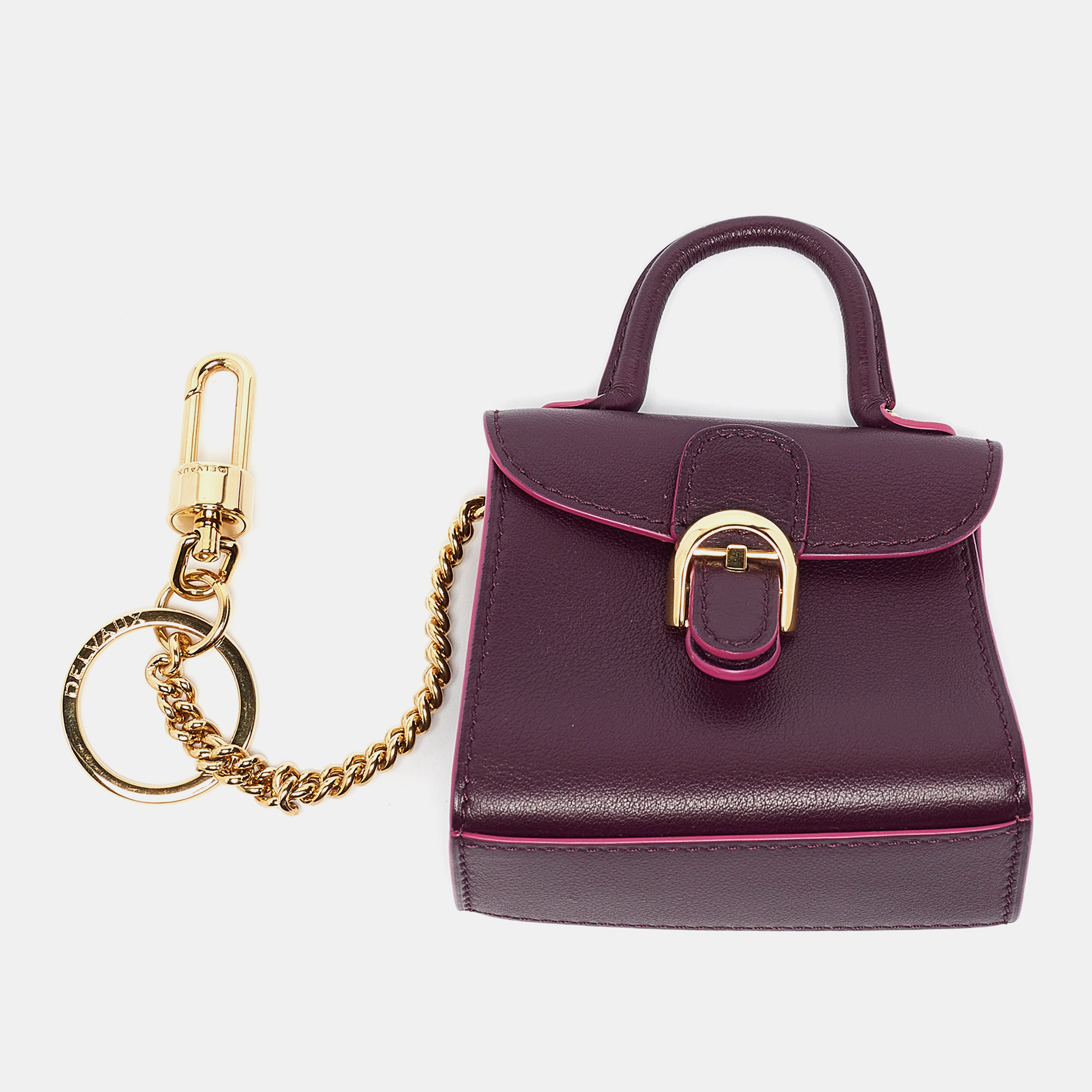 Delvaux purple leather brillant bag charm