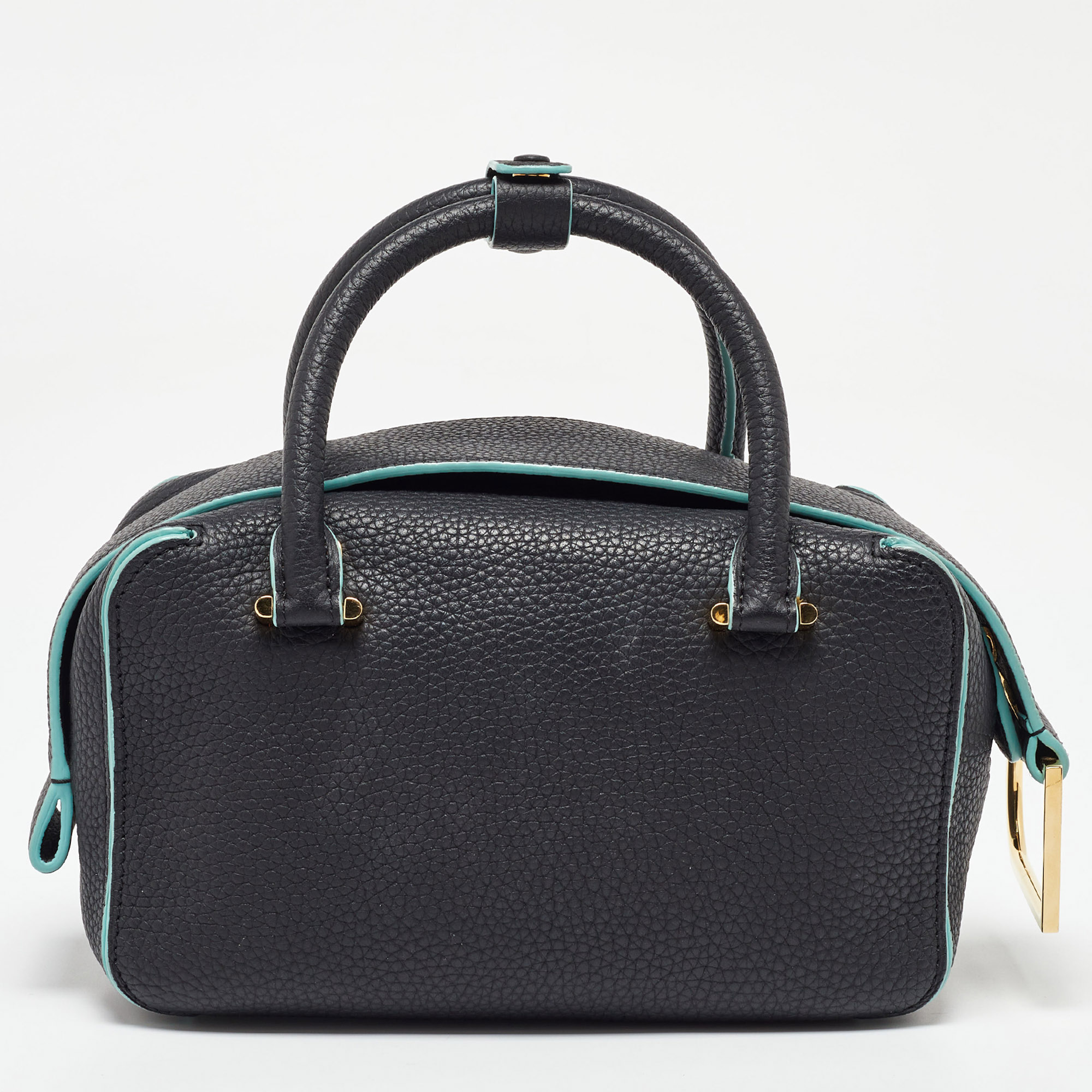 Delvaux Black Leather Mini Cool Box Shoulder Bag