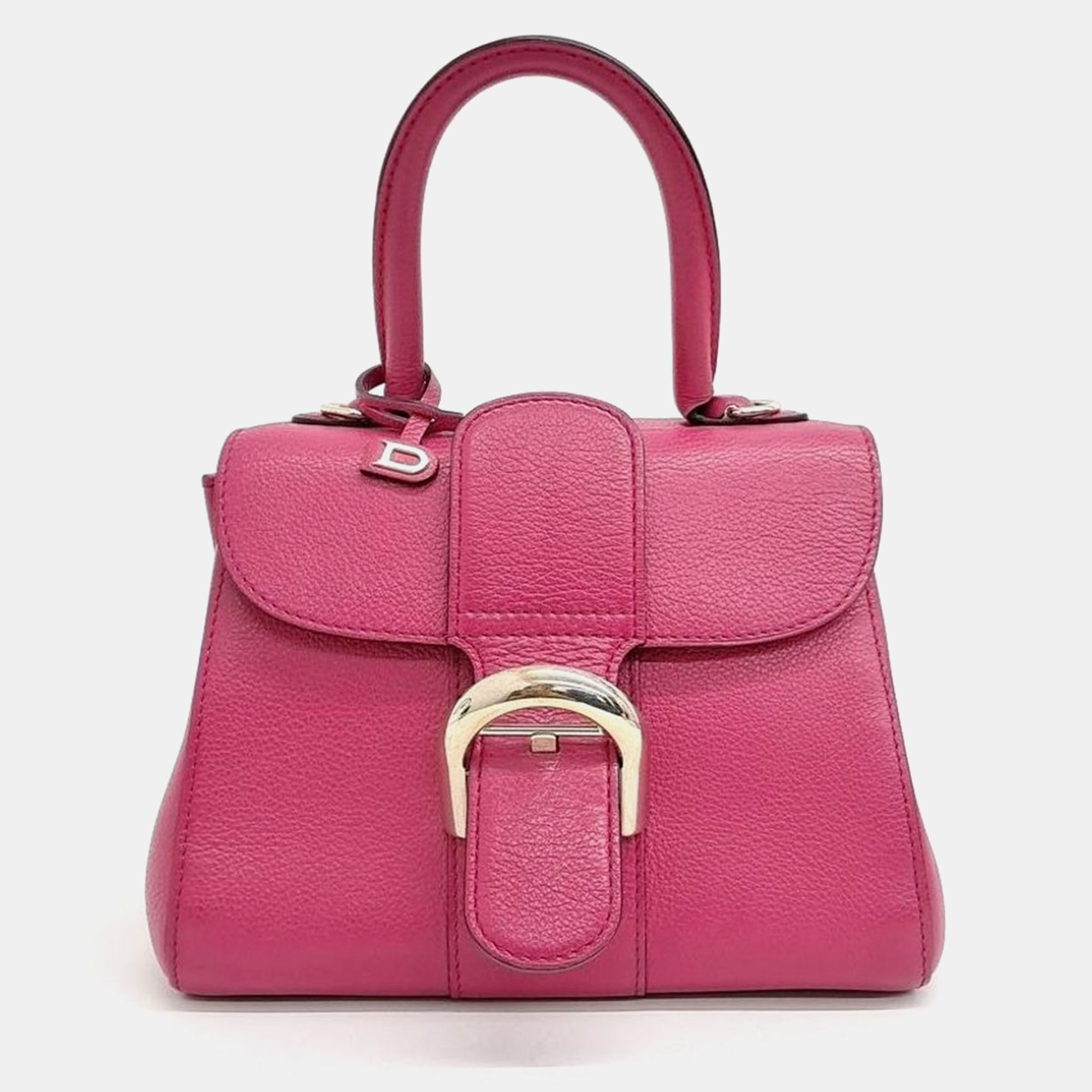 Delvaux Pink Leather Briand Mini Box bag
