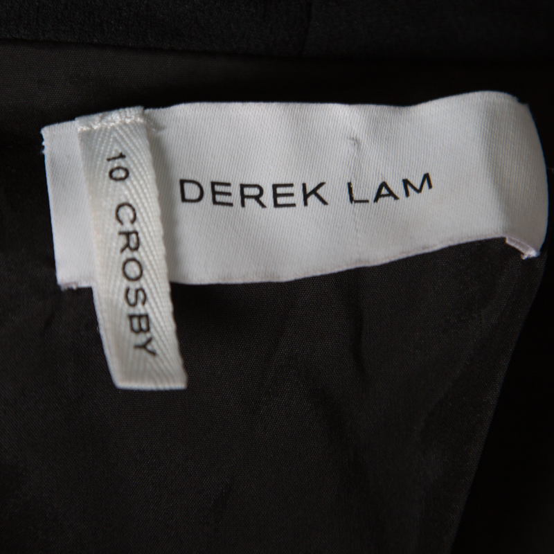 10 Crosby Derek Lam Black Crepe Faux Vest Detail Layered Blazer S
