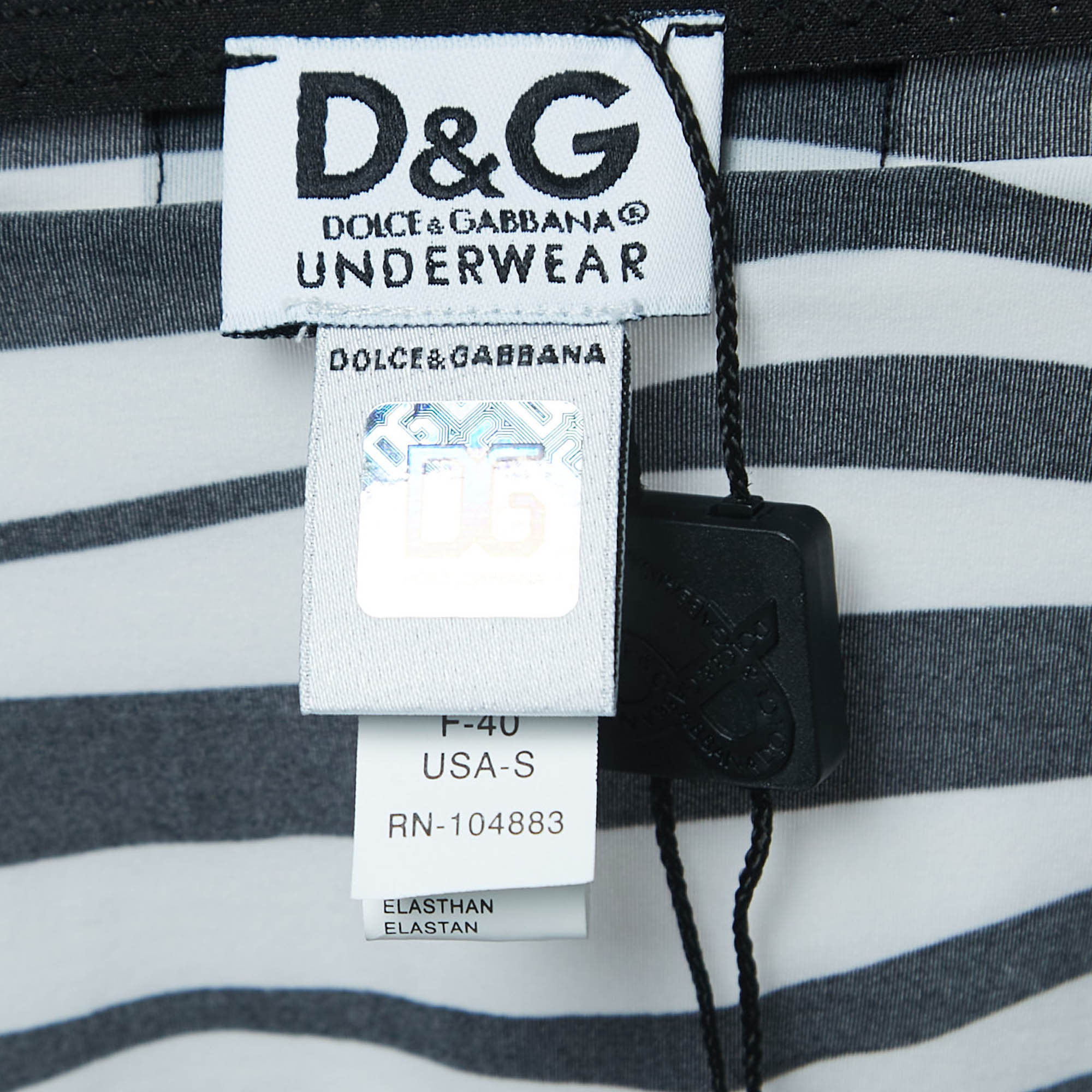 D&G Underwear Black Zebra Print Stretch Knit Bustier Corset Top M