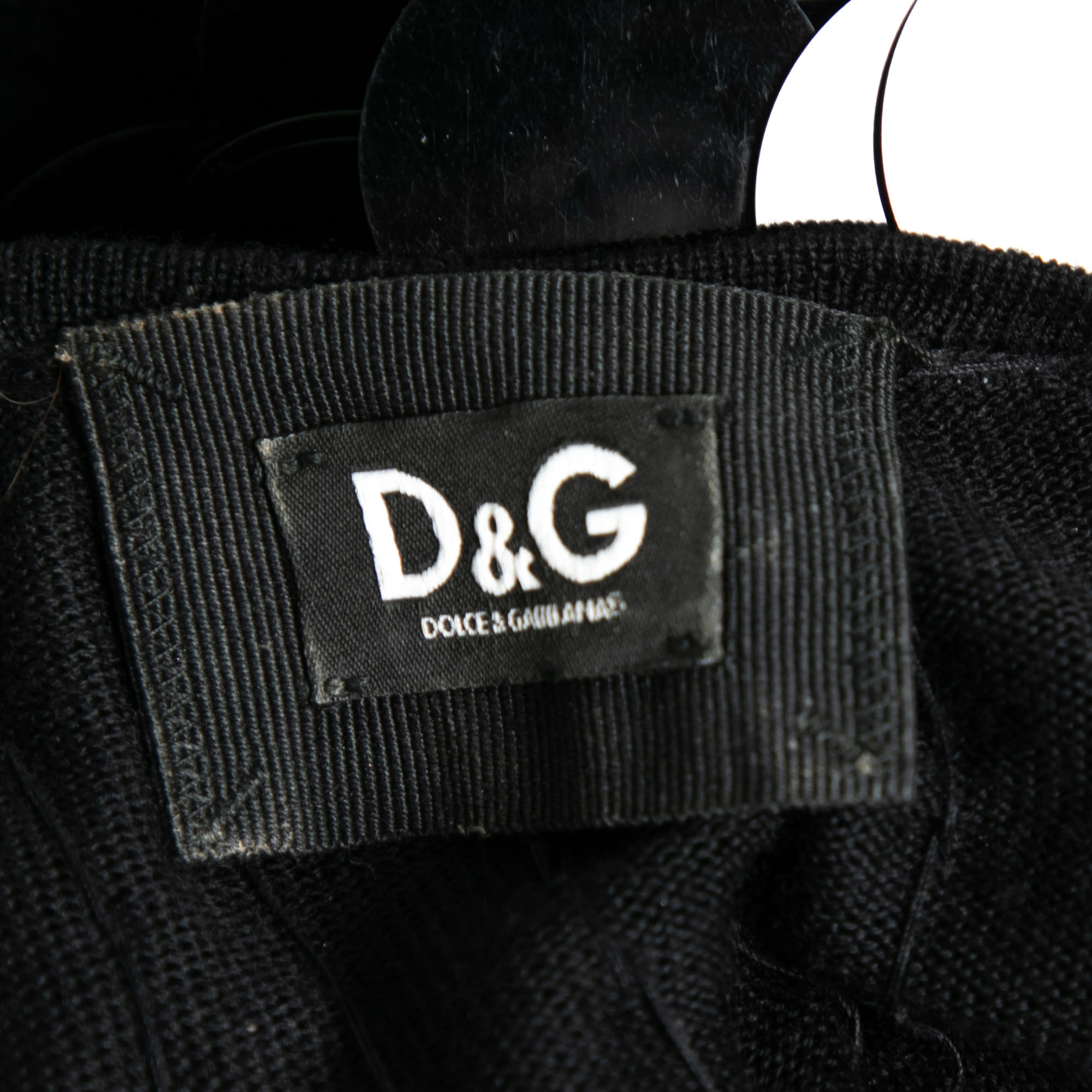 D&G Black Oversized Sequin Embellished Wool Sleeveless Short Dress S