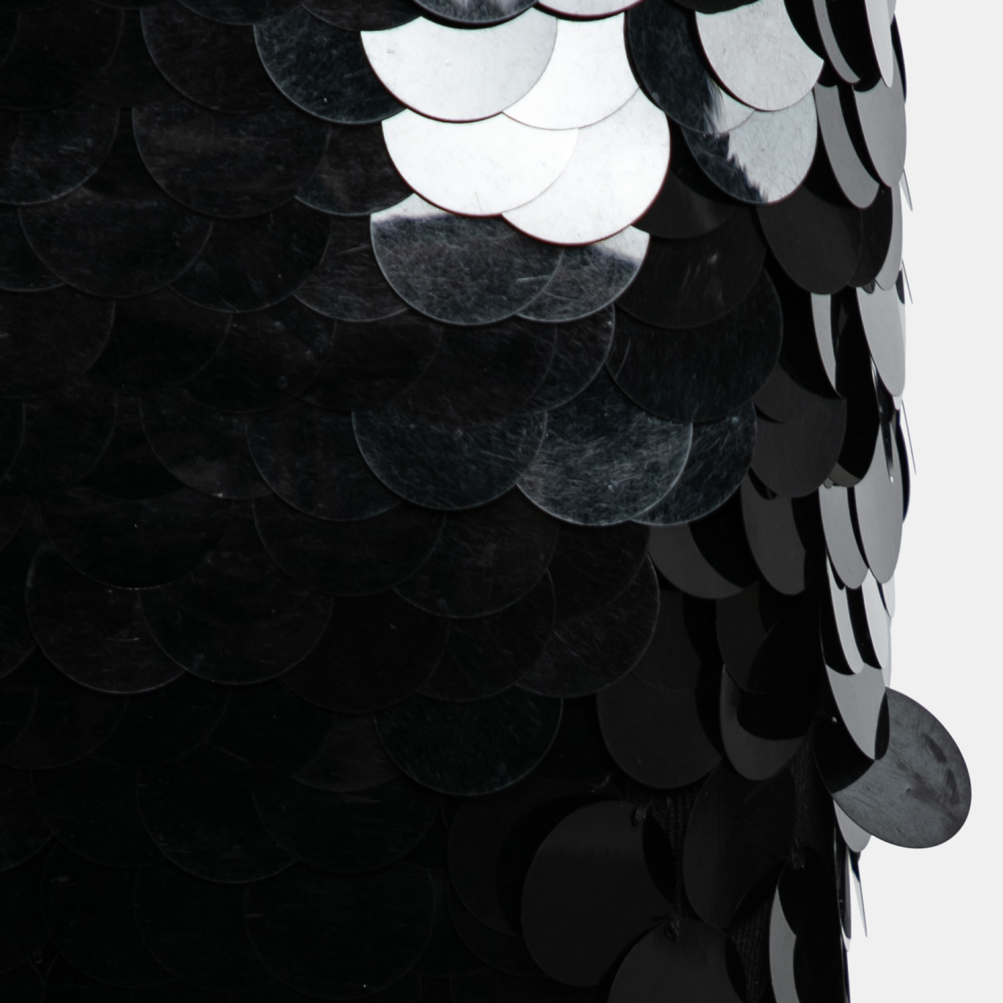 D&G Black Oversized Sequin Embellished Wool Sleeveless Short Dress S