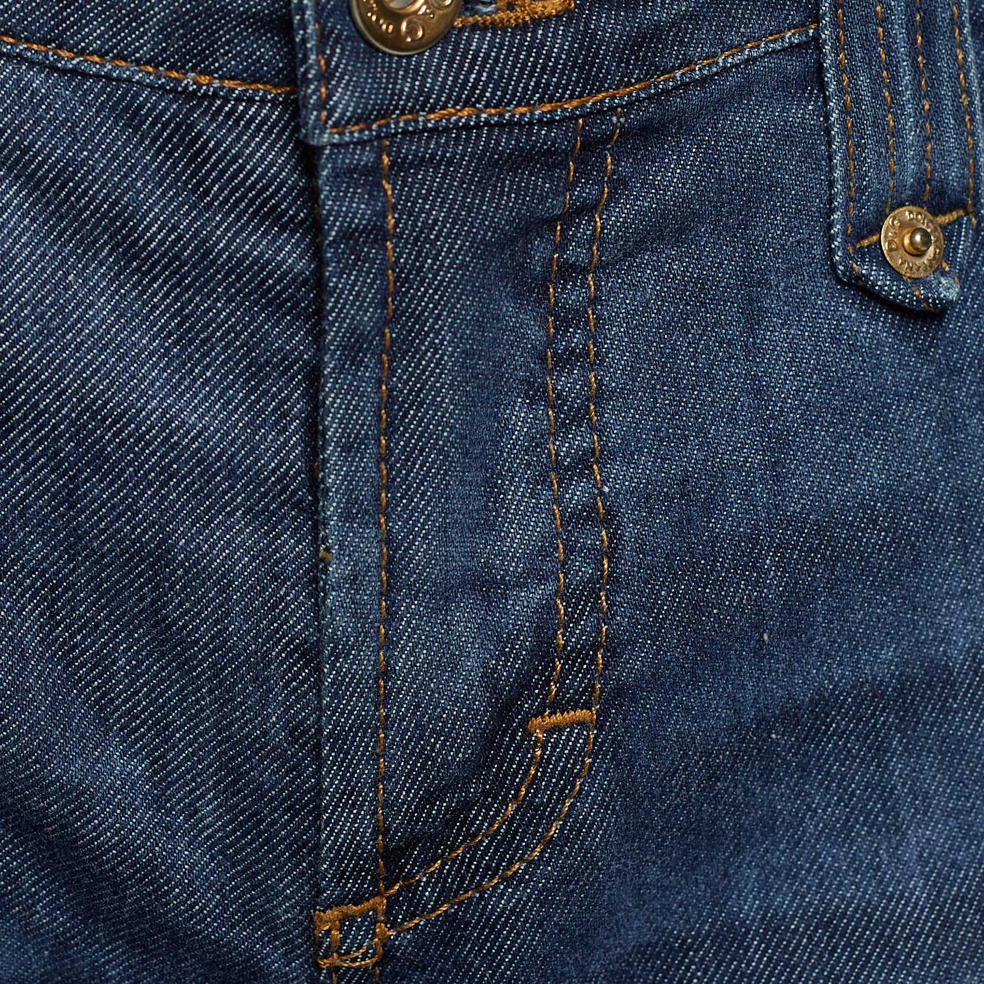 D&G Vintage Indigo Denim Straight Fit Jeans S