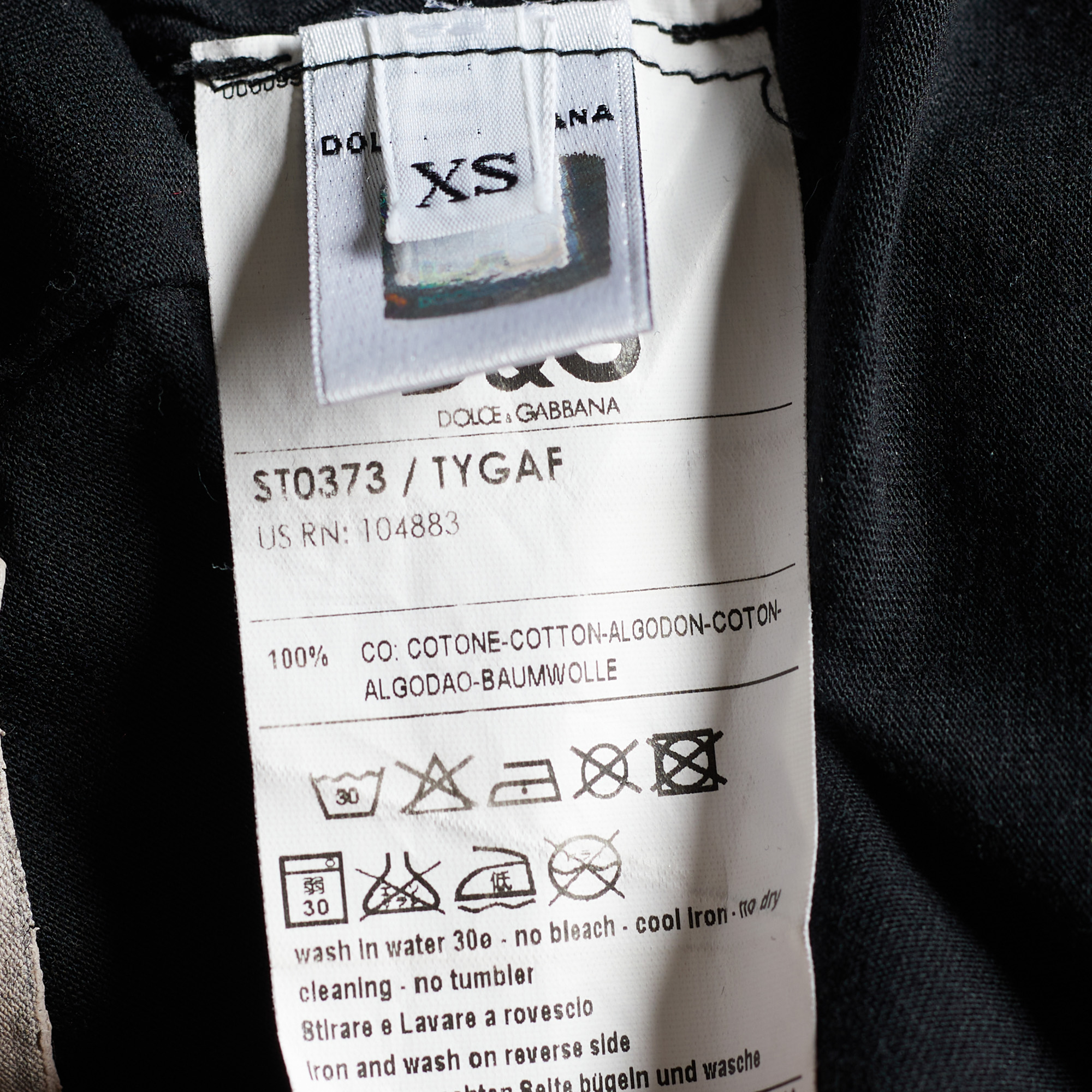 D&G Vintage Black Jersey Lace Foil Print Tank Top XS