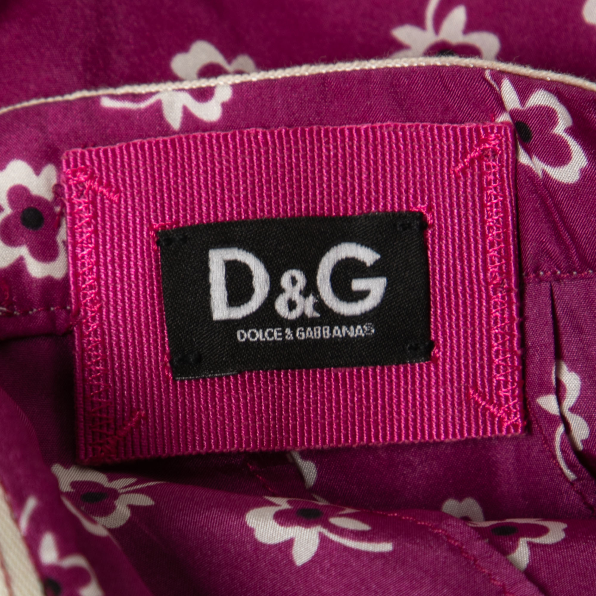 D&G By Dolce & Gabbana Pink Printed Silk Mini Skirt S
