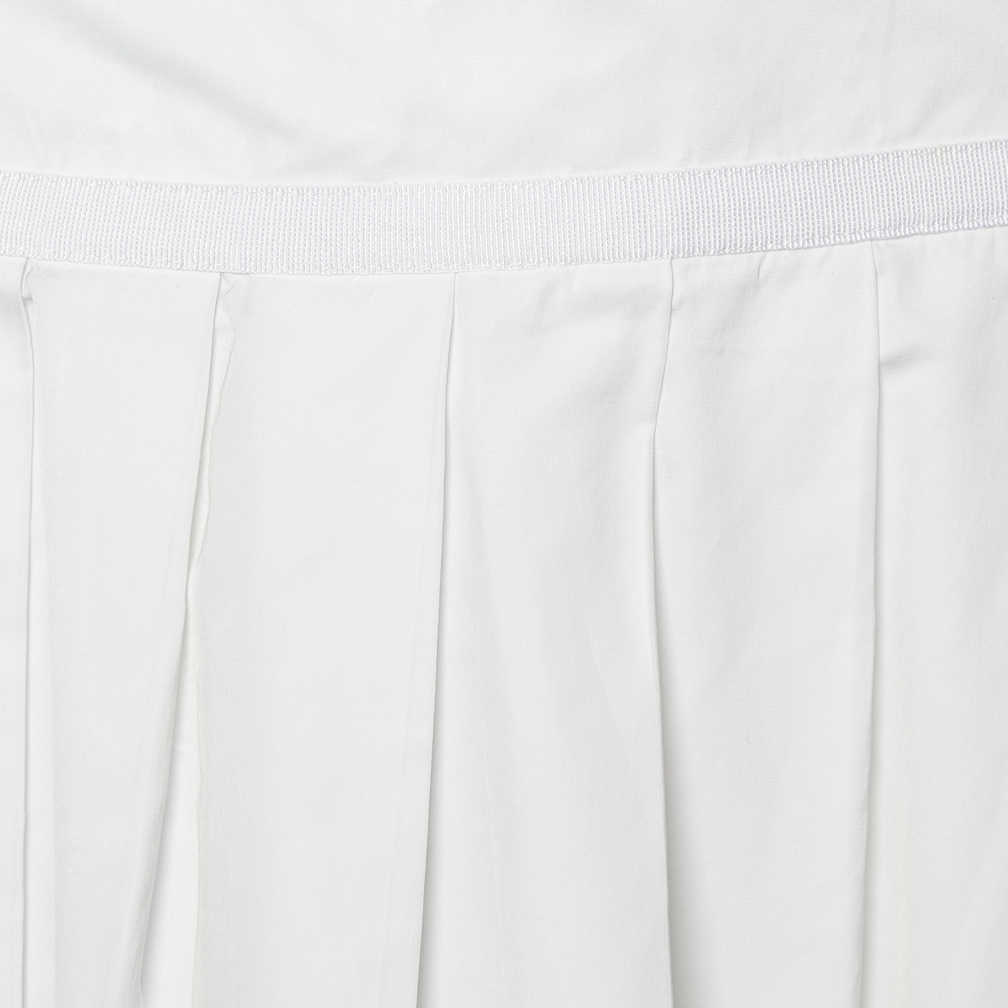 D&G White Cotton Pleated Mini Skirt M