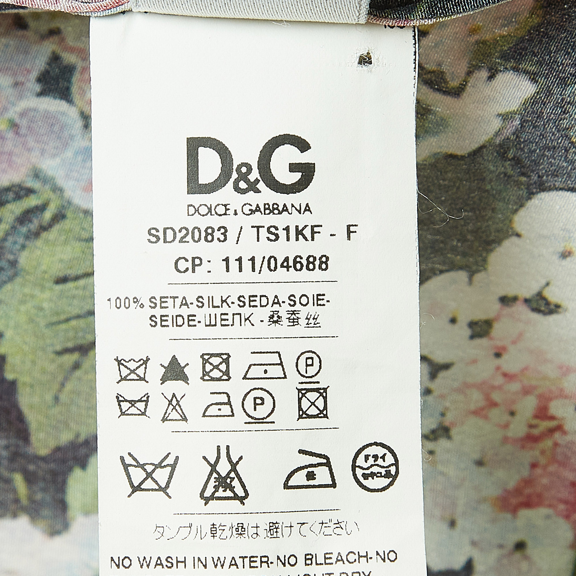 D&G Multicolor Floral Print Silk Mini Dress S