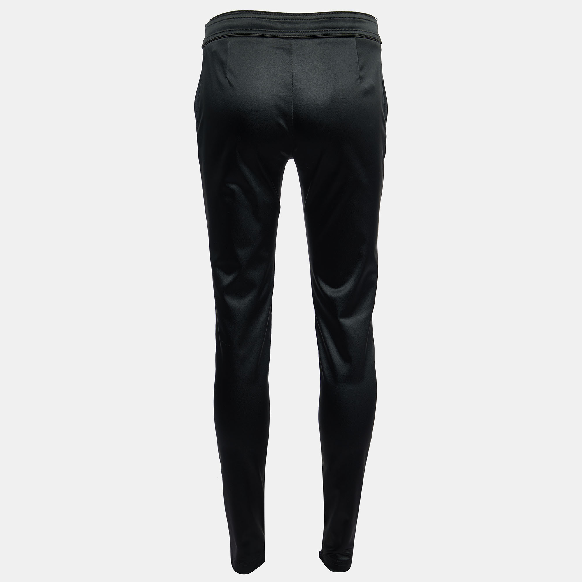 D&G Black Satin Slim Fit Trousers S