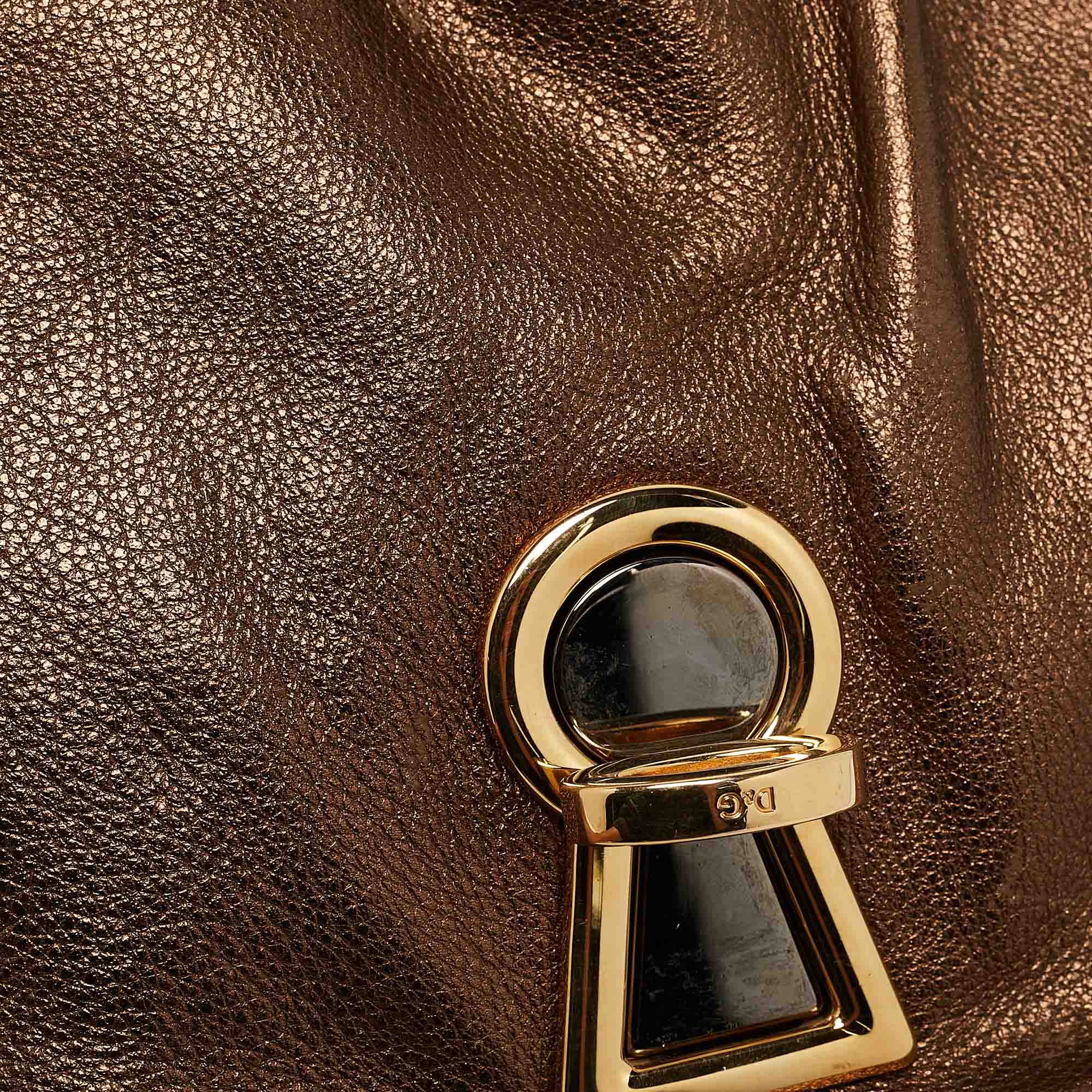 D&G Bronze Leather Vlada Shoulder Bag