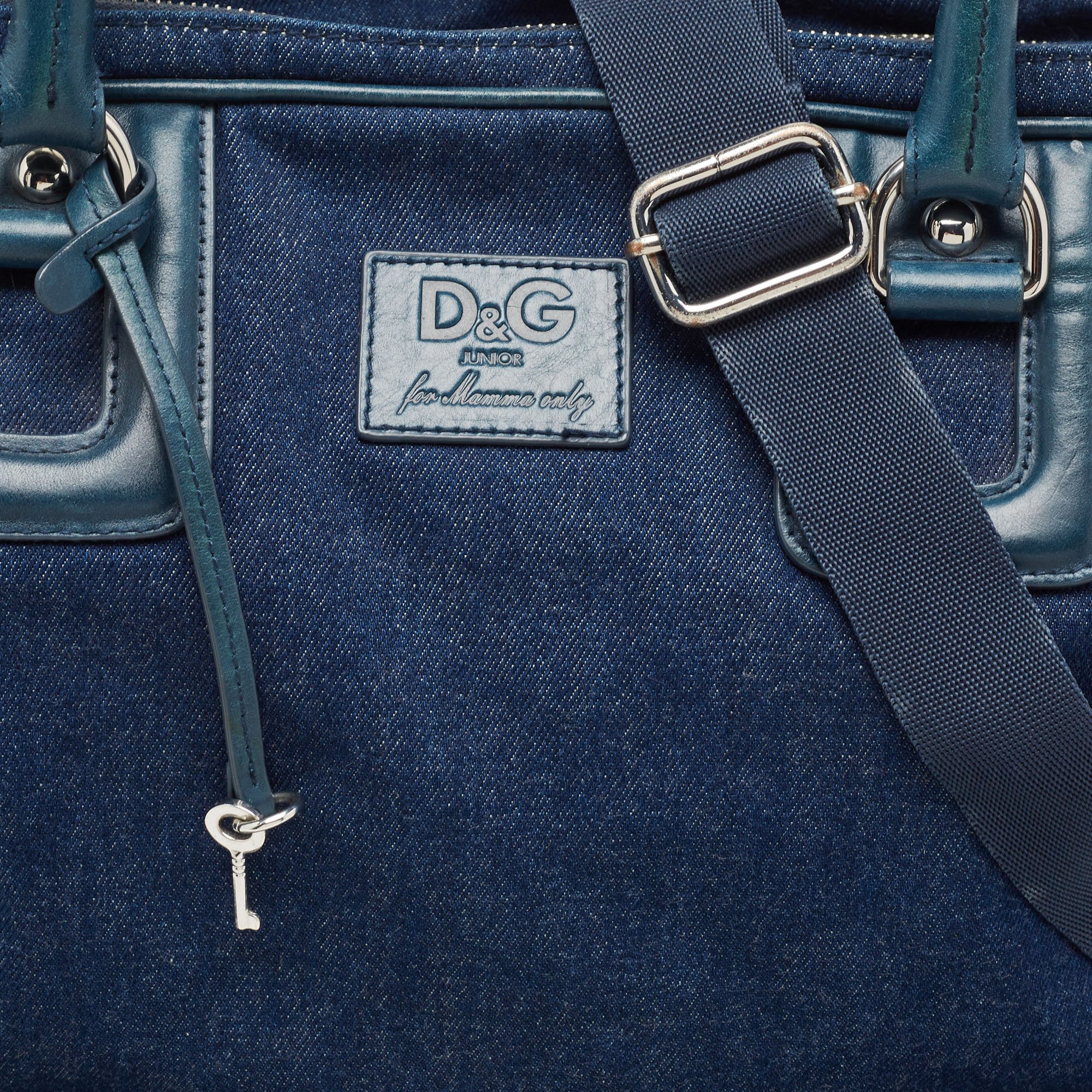 D&G Blue Denim And Leather Diaper Bag