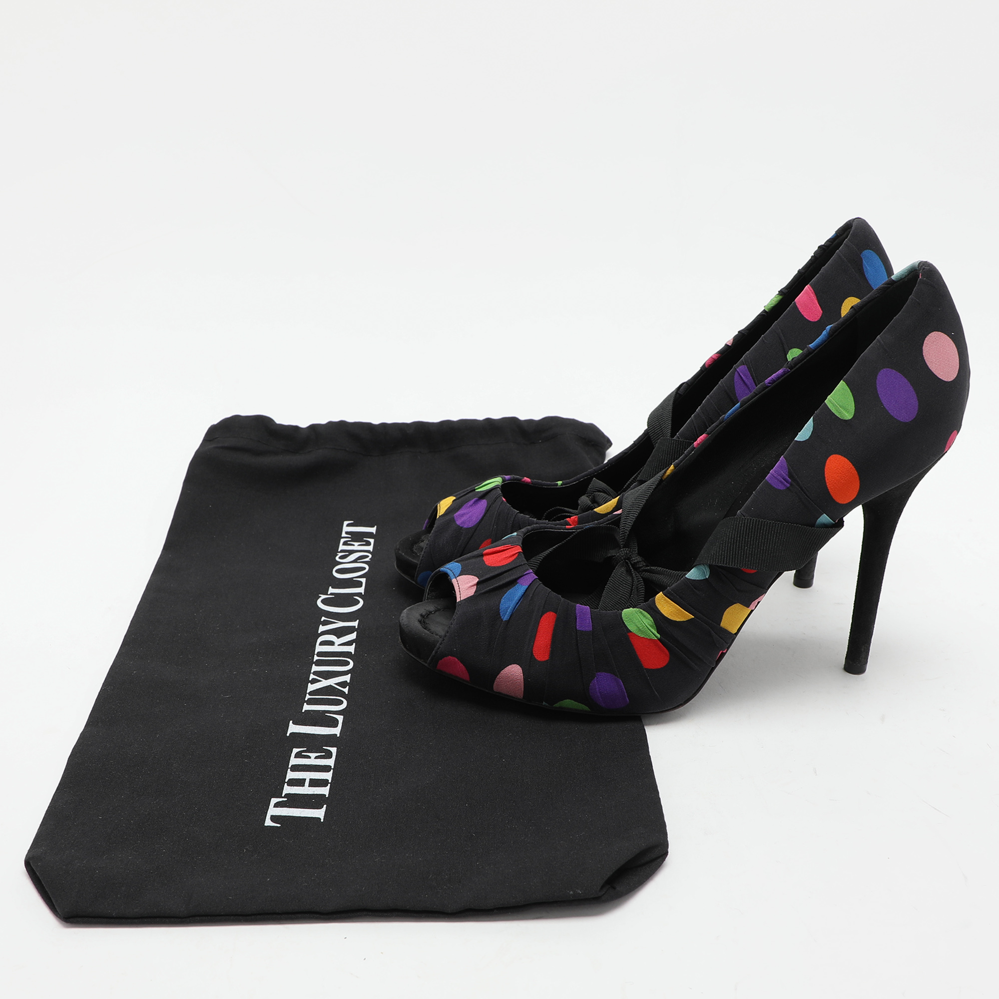 D&G Multicolor Fabric Peep Toe Pumps Size 41