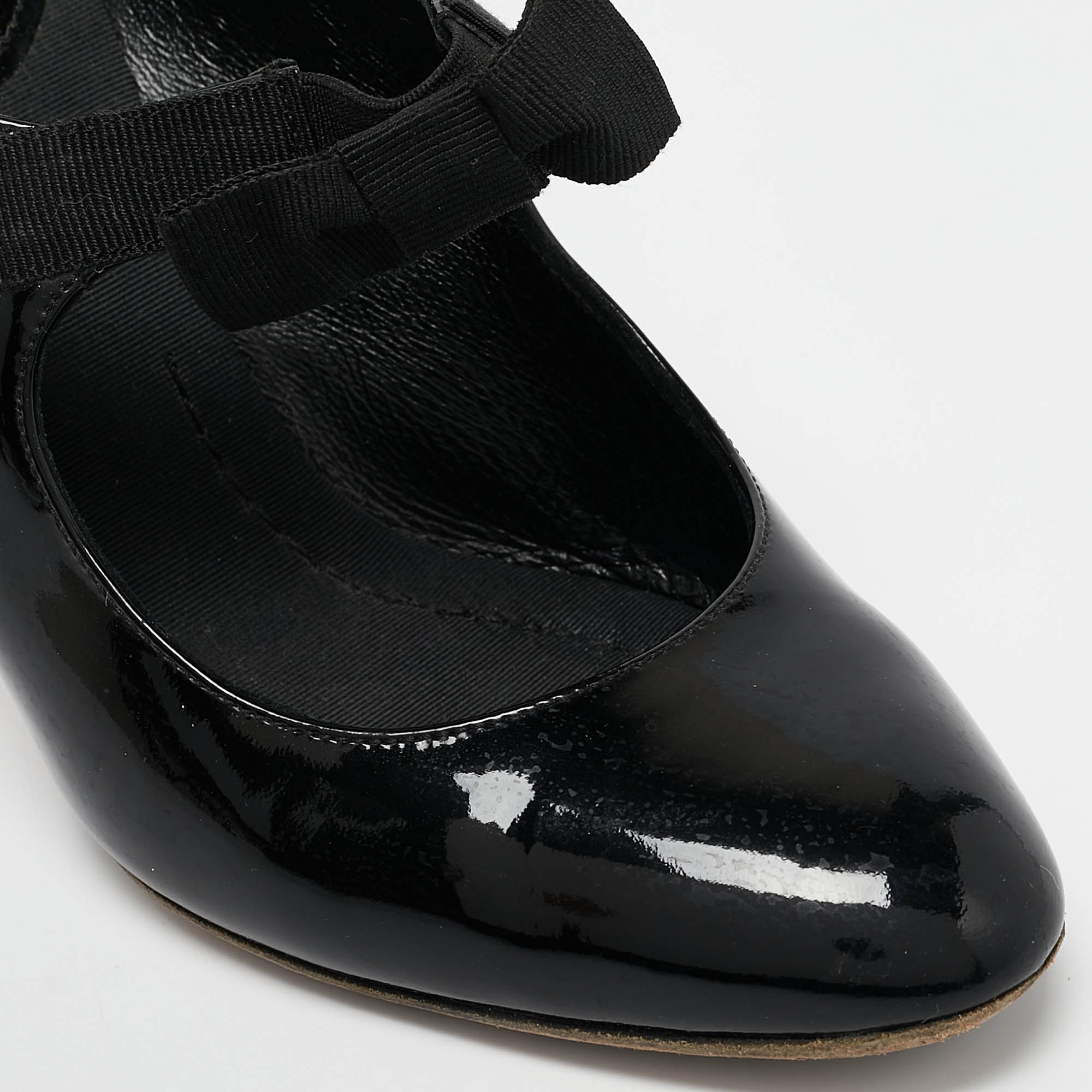 D&G Black Patent Leather Bow Mary Jane Pumps Size 36