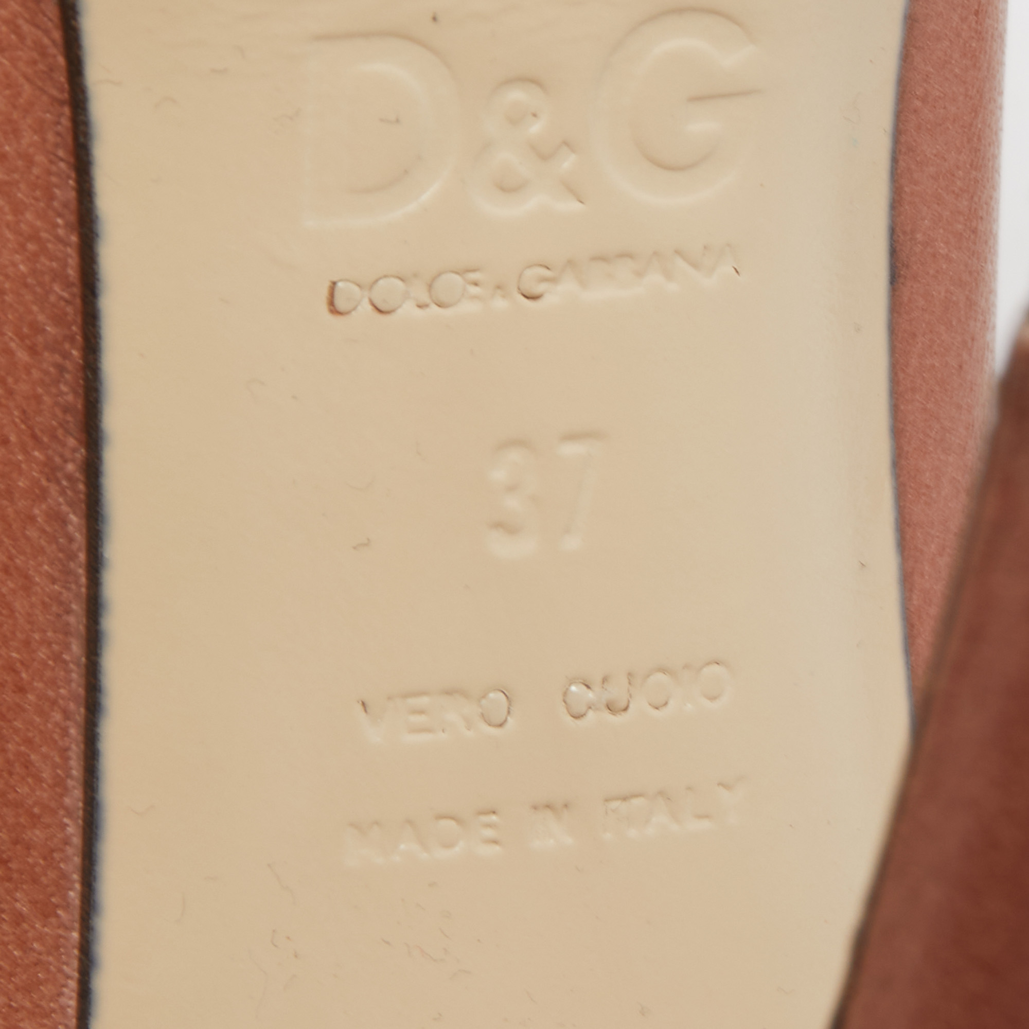 D&G Pink Leather Platform Pumps Size 37