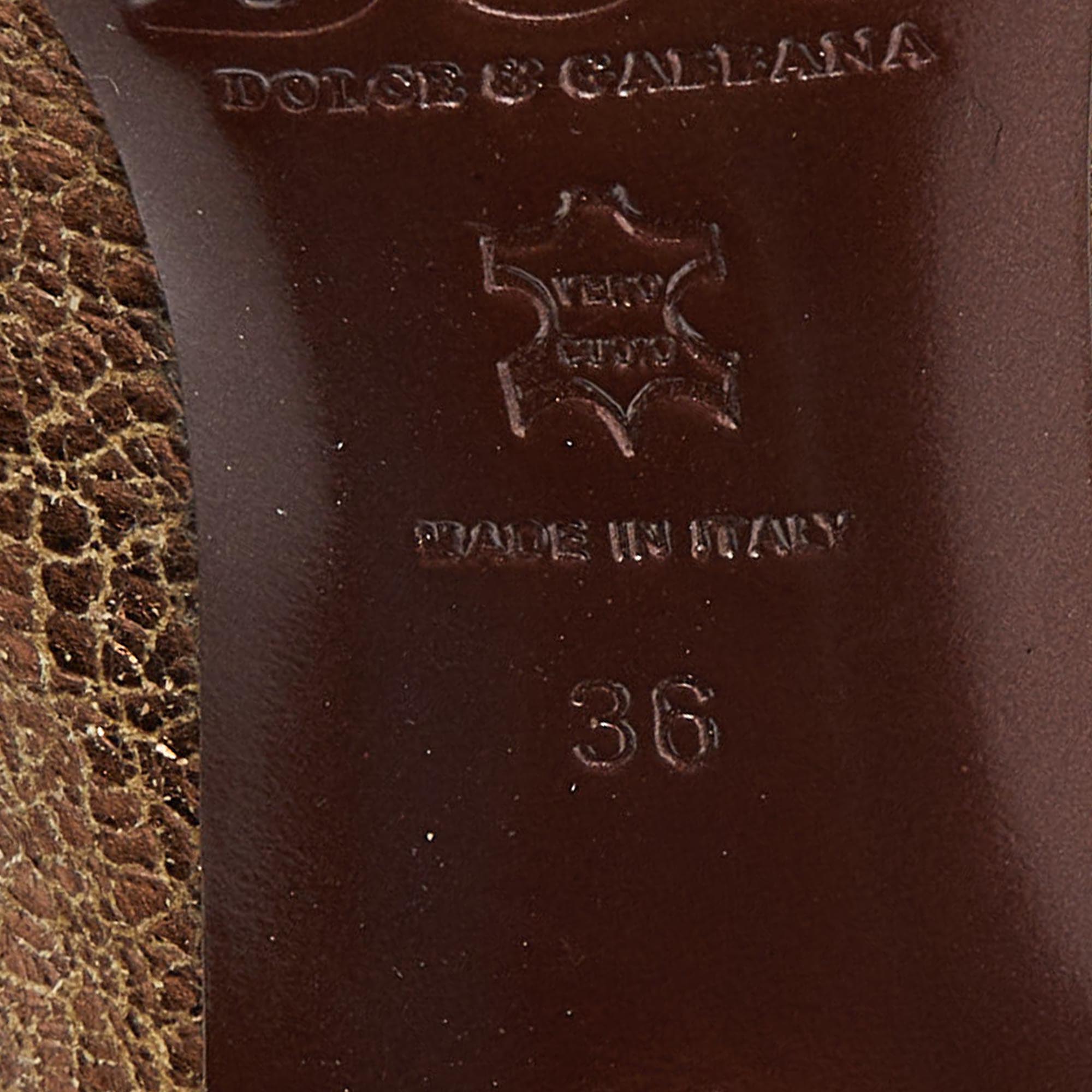 D&G Metallic Leather Buckle Detail Pumps Size 36