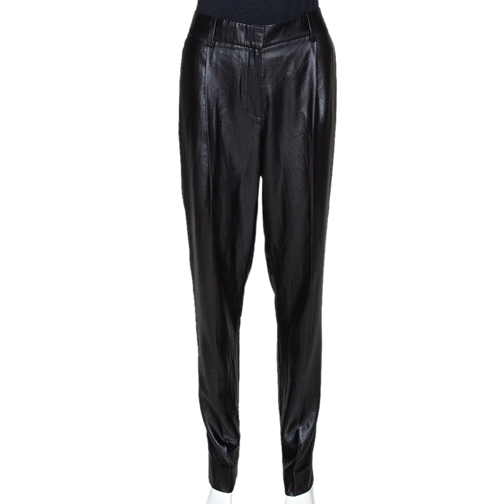 Image of Diane von Furstenberg Black Naples New Lacquer Trousers M
