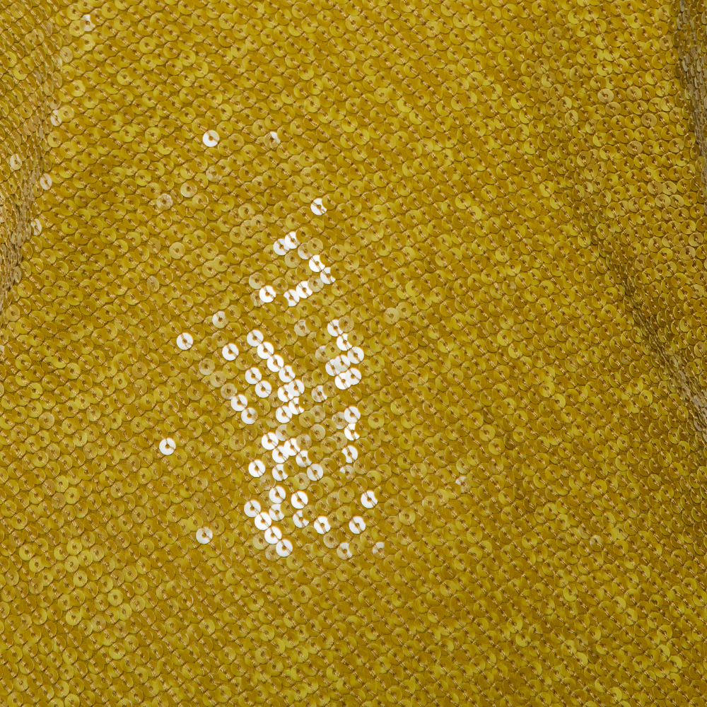 Diane Von Furstenberg Mustard Yellow Sequin Embellished Silk Havita Dress M