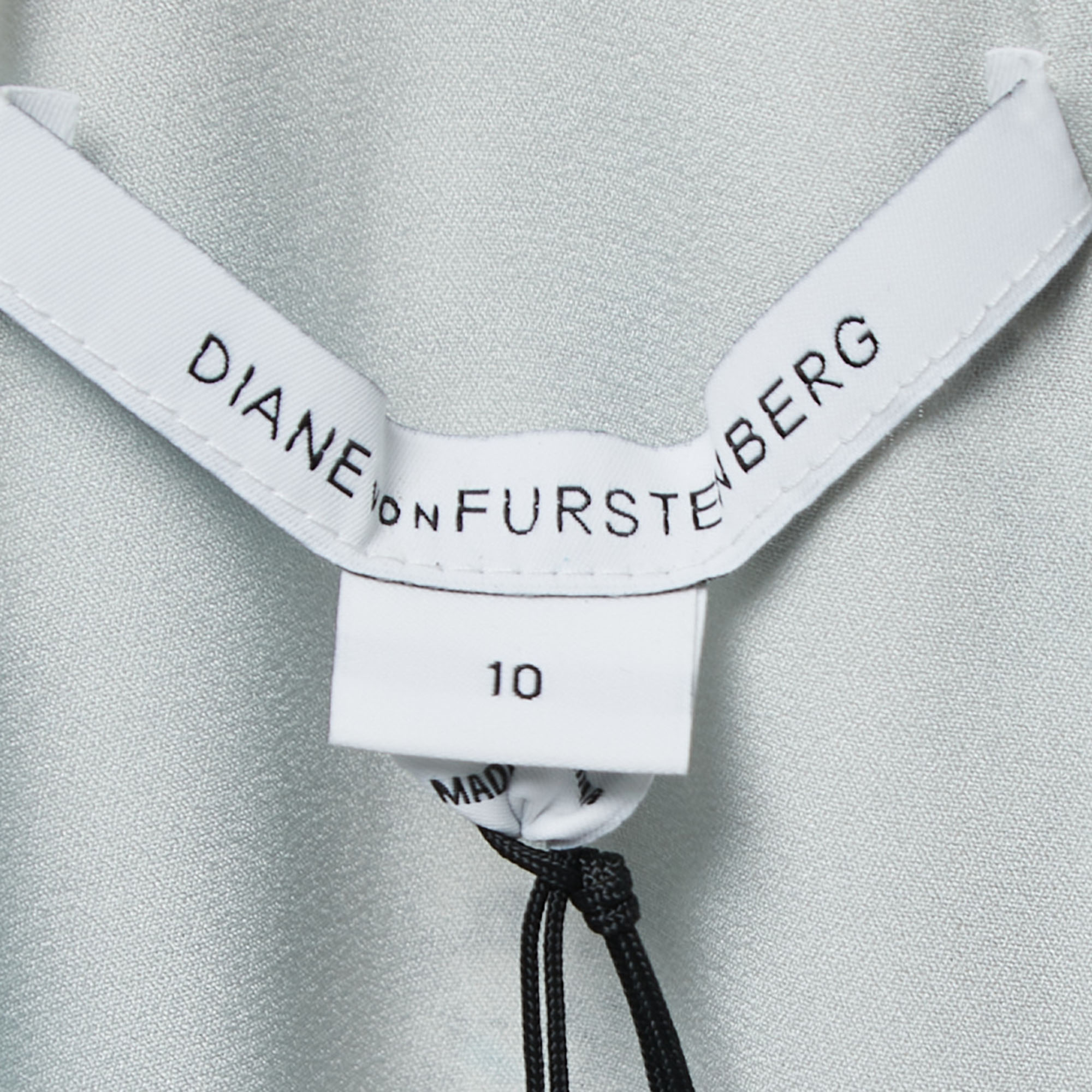 Diane Von Furstenberg Blue Met Dot Silk Mini Wrap Dress L