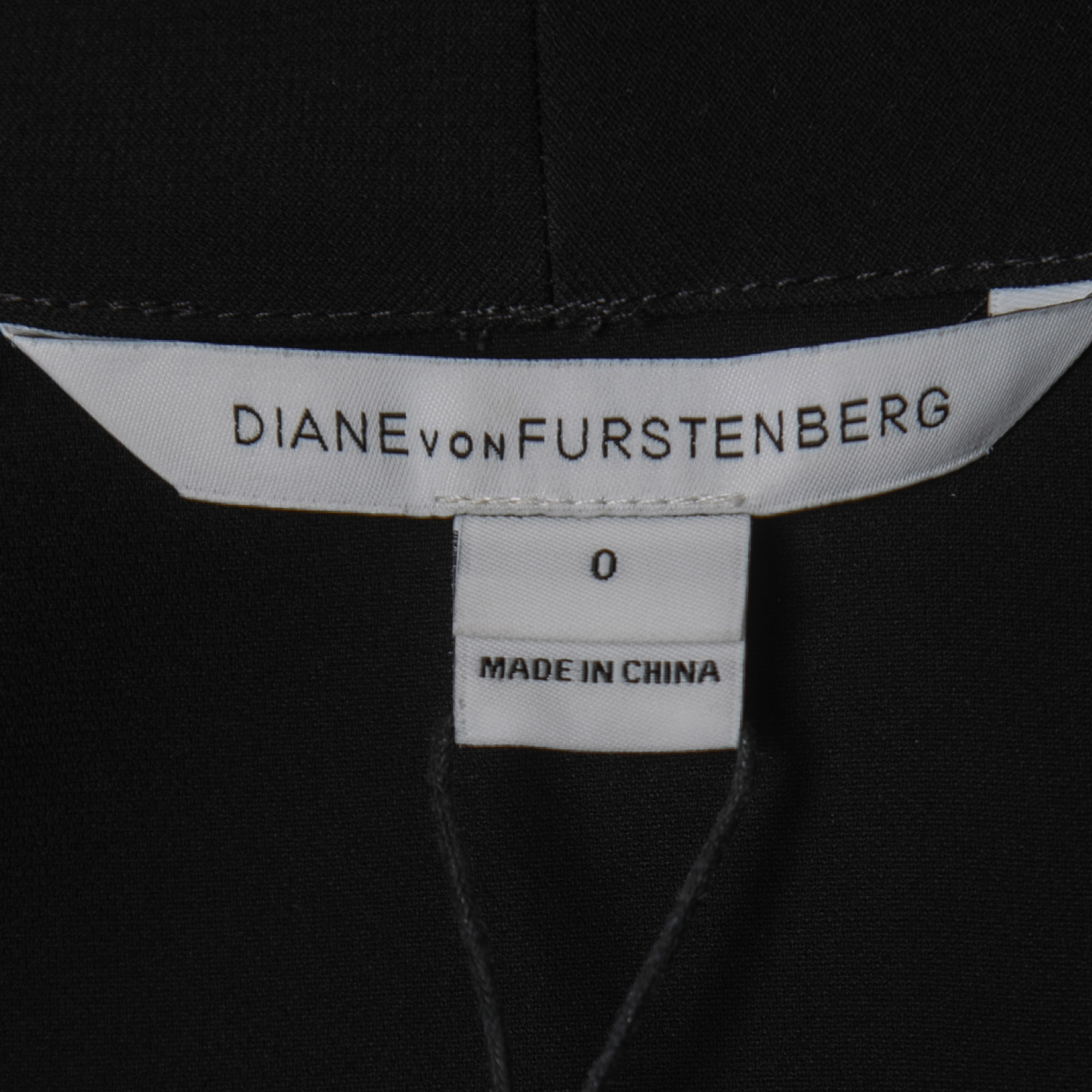 Diane Von Furstenberg Black Crepe Wrap Jumpsuit XS