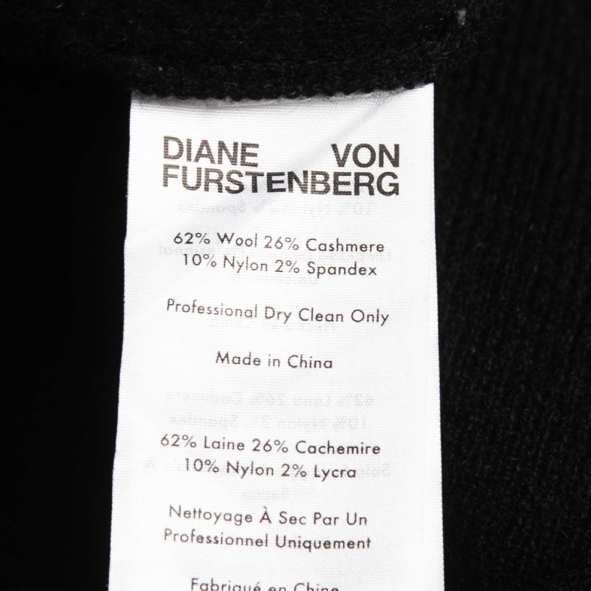 Diane Von Furstenberg Black Wool Blend Sweater L