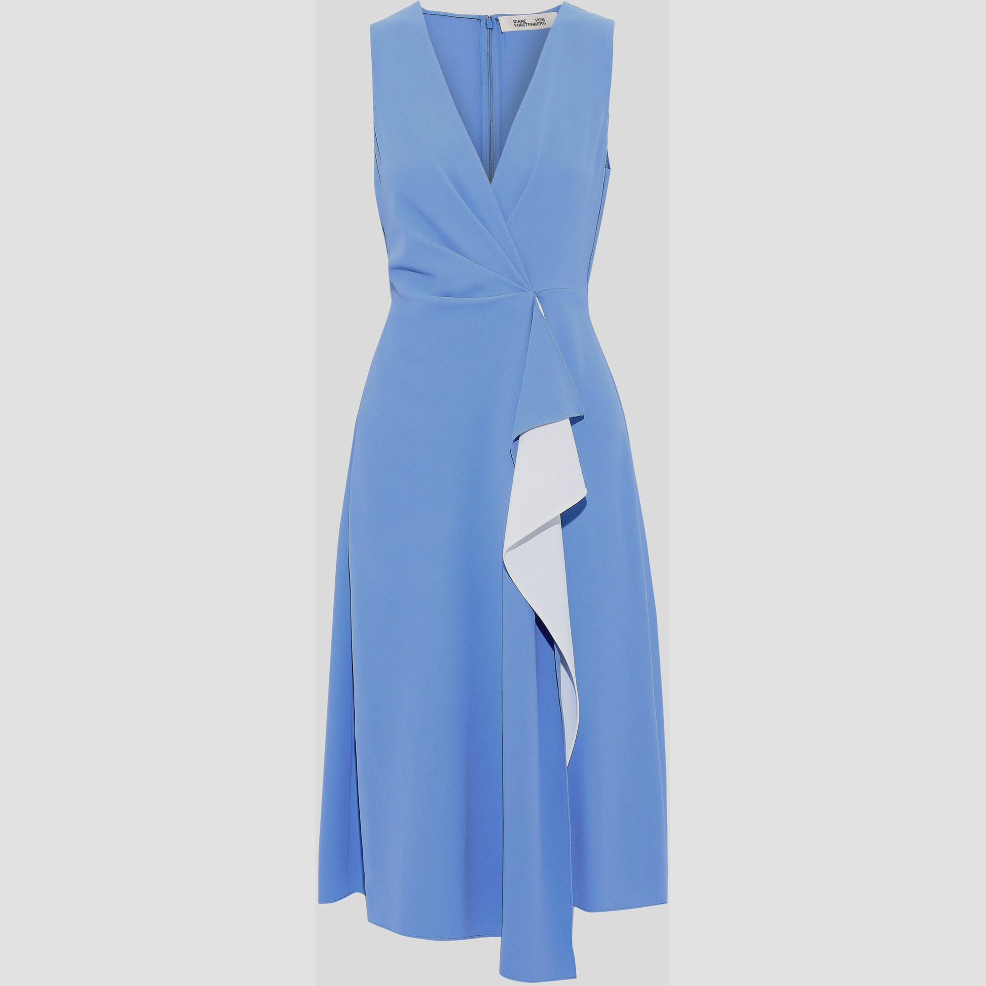 Diane von furstenberg blue crepe dress s (us 4)