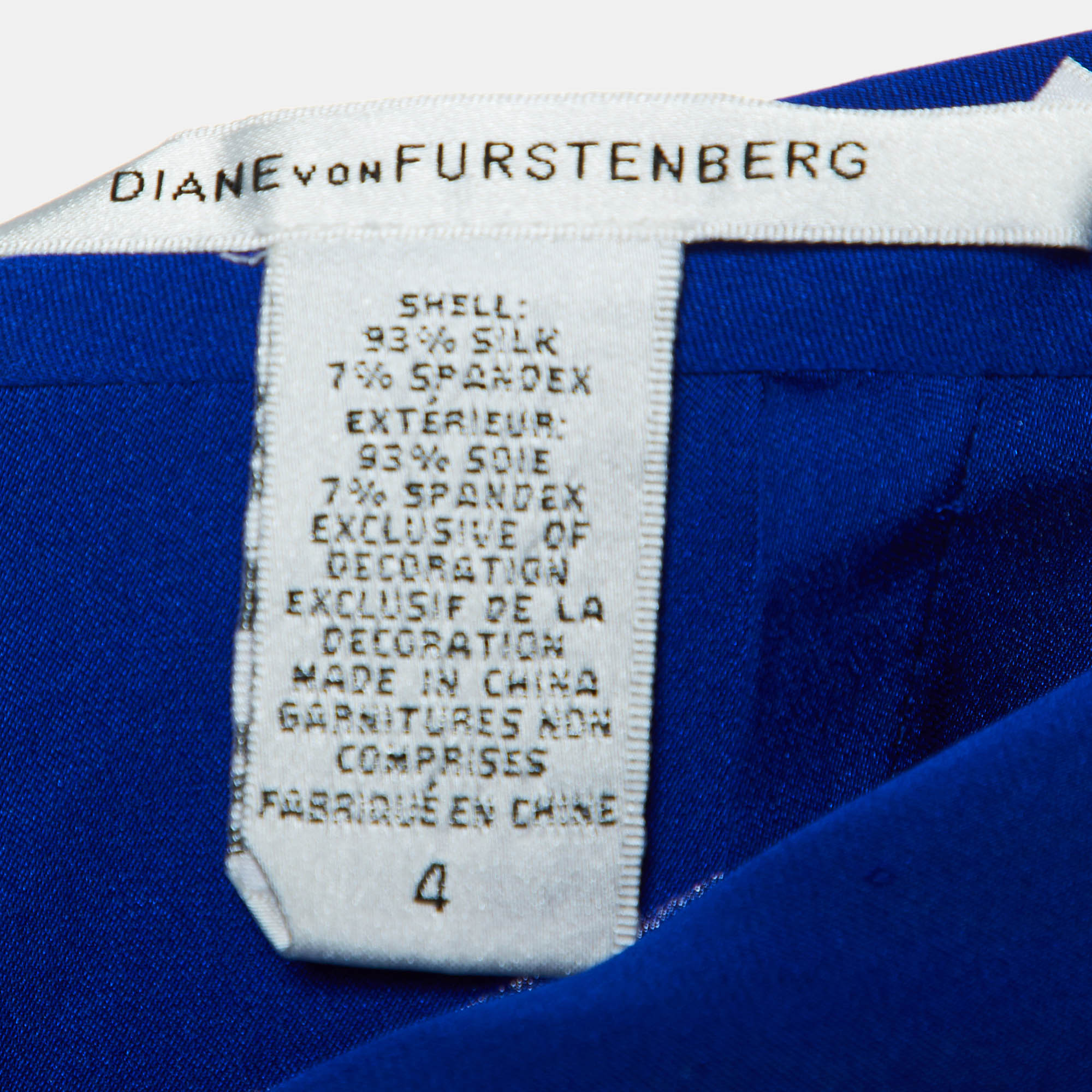 Diane Von Furstenberg Royal Blue Silk Waist Bow Detail Pegged Pants S